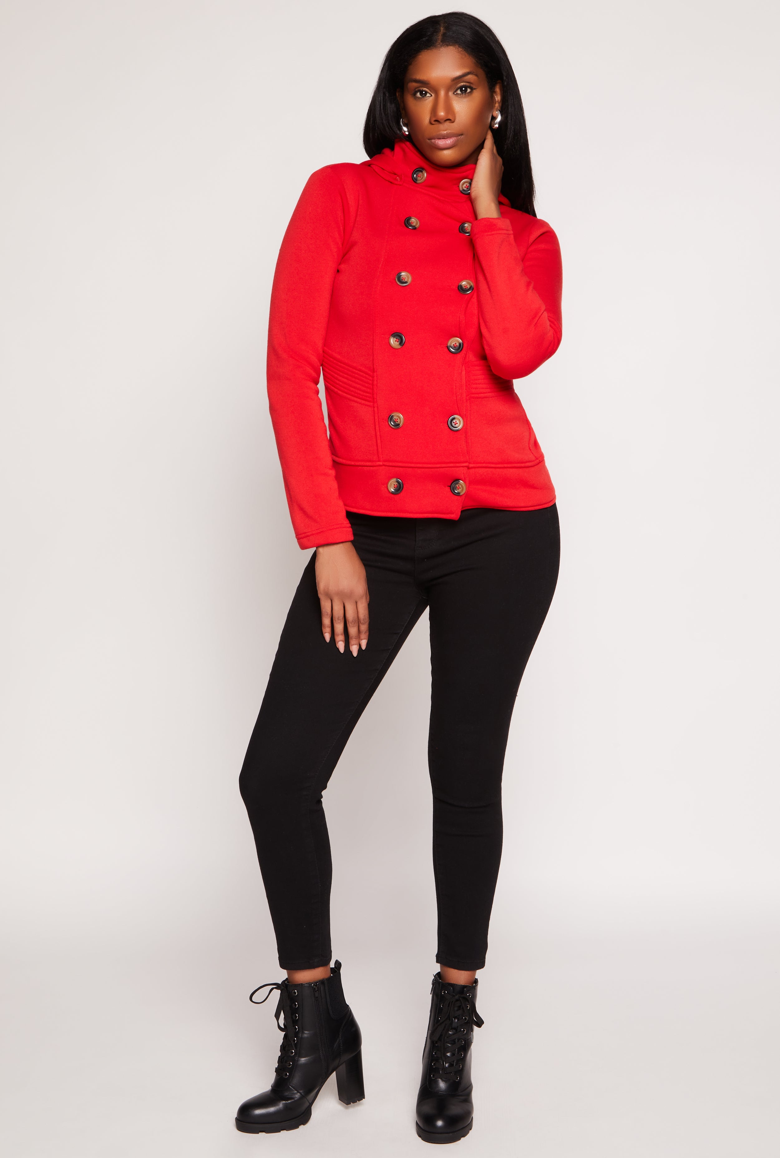 Fleece Double Breasted Peacoat、mySite、camillekostekn