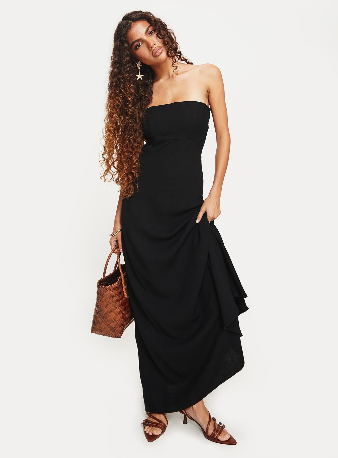 Yahir Strapless Maxi Dress Black、mySite、solidvoid