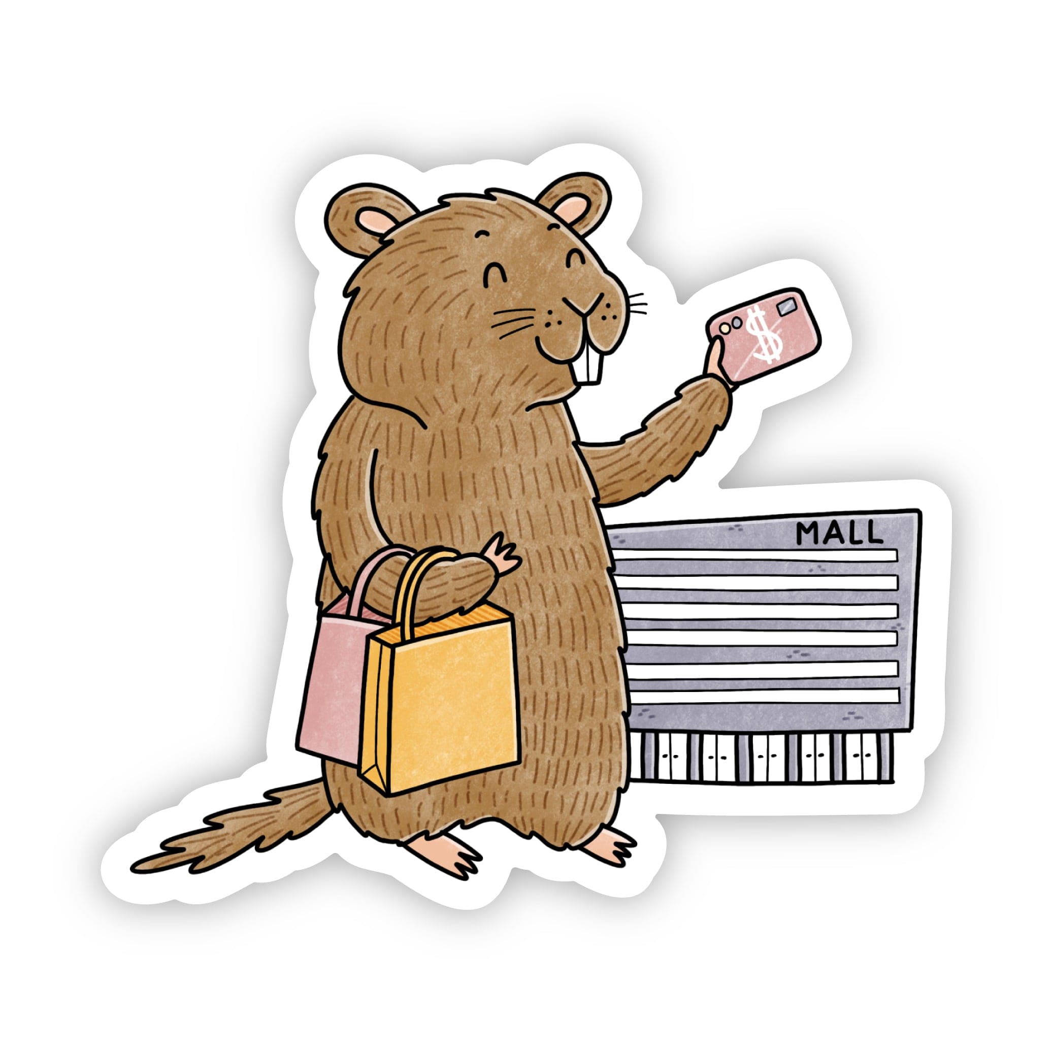  Gopher Goes Shopping Minnesota Sticker、mySite、ghnorth