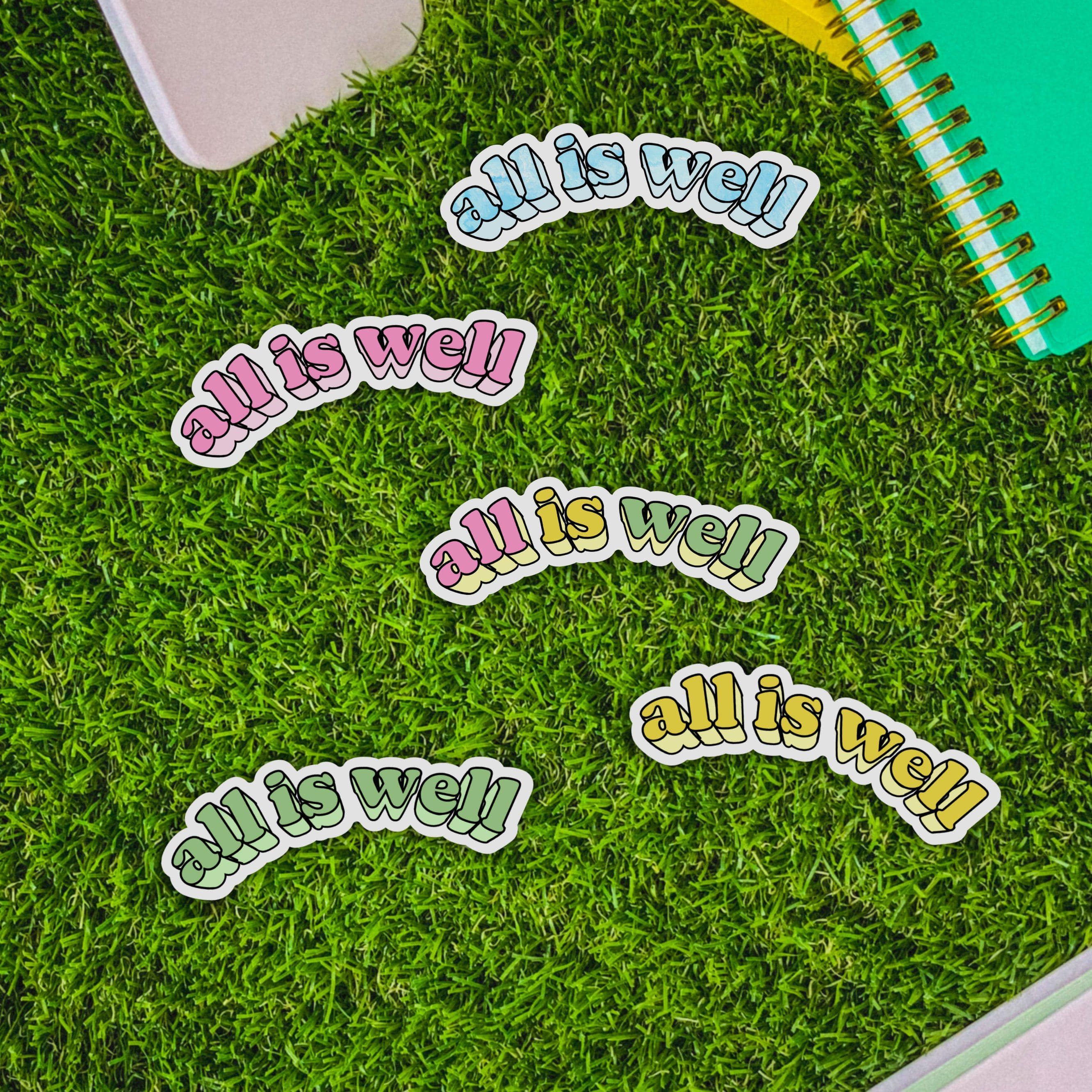  All Is Well Curved Aesthetic Sticker 5 Pack、mySite、ghnorth