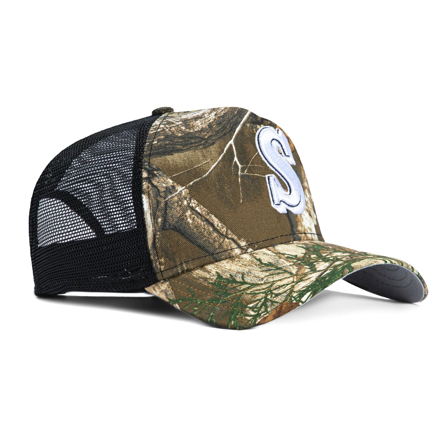 New Era 9Forty A-Frame Seattle Mariners Snapback Trucker Hat - Realtree, Black、mySite、vikingsvslions