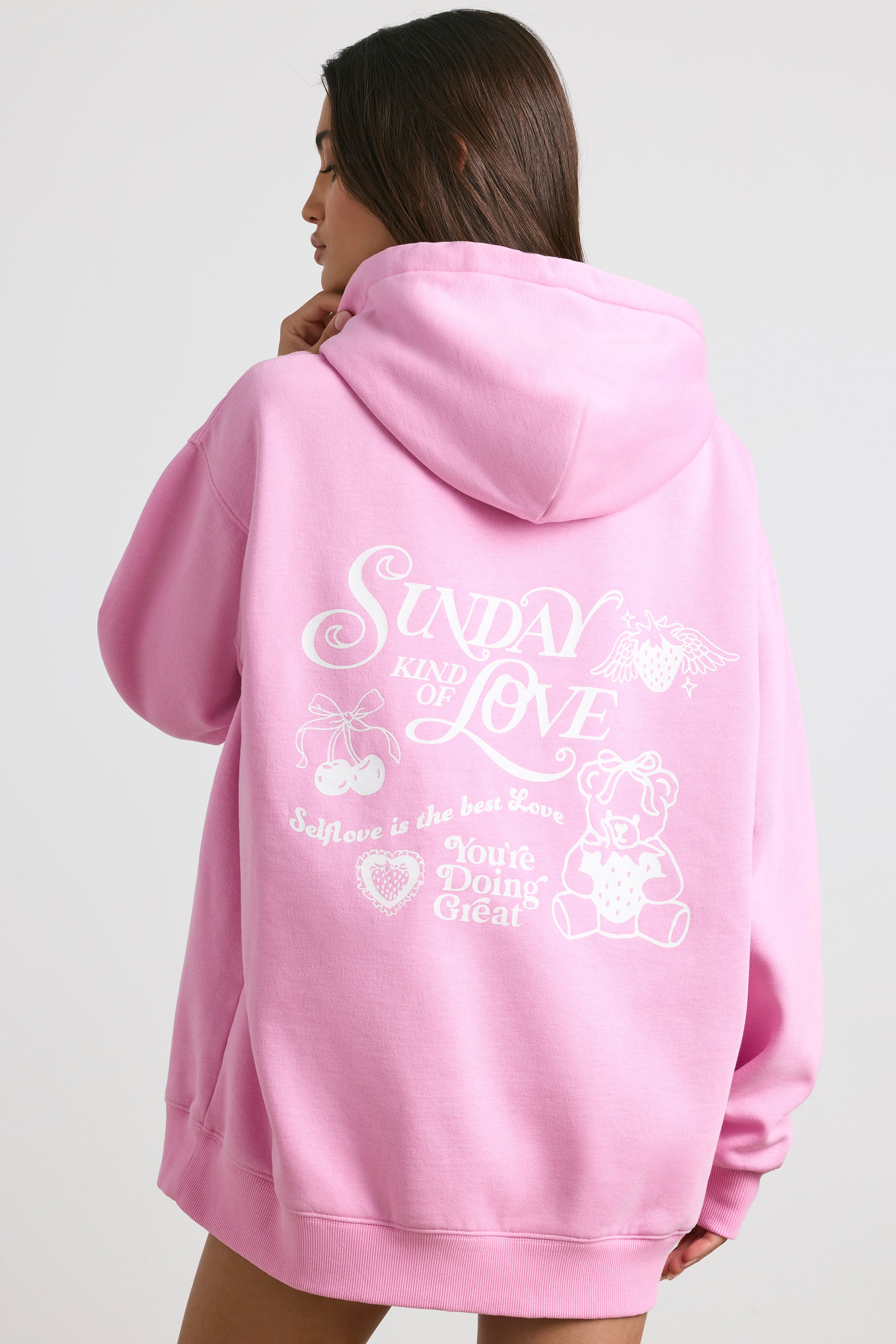 Oversized Hoodie in Bubblegum Pink、mySite、solidvoid