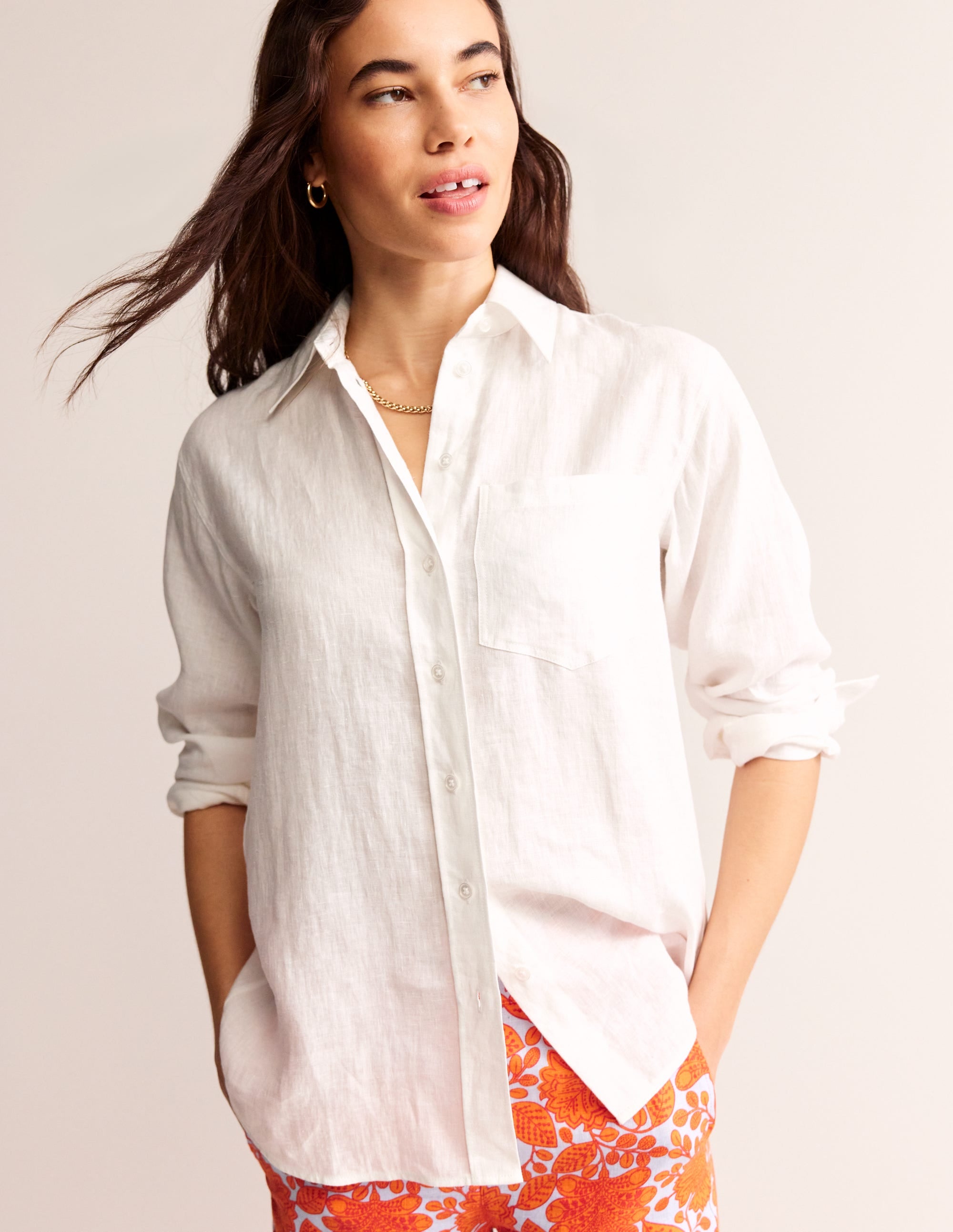  Connie Relaxed Linen Shirt-White、mySite、ashleygrahame