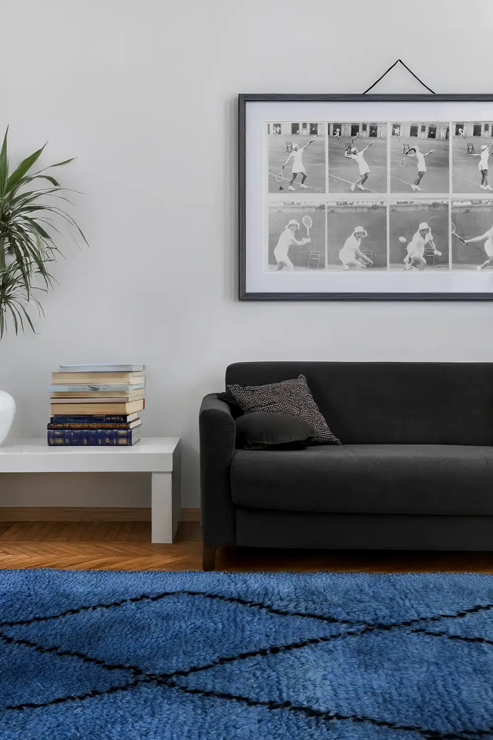 Blue Diamond Geometric Shag Wool Rug、mySite、gigharbornorthrealestate