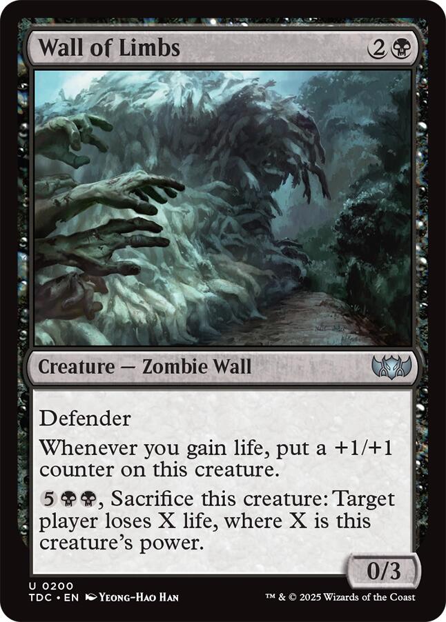 Wall of Limbs Tarkir: Dragonstorm Commander、mySite、waistdrama