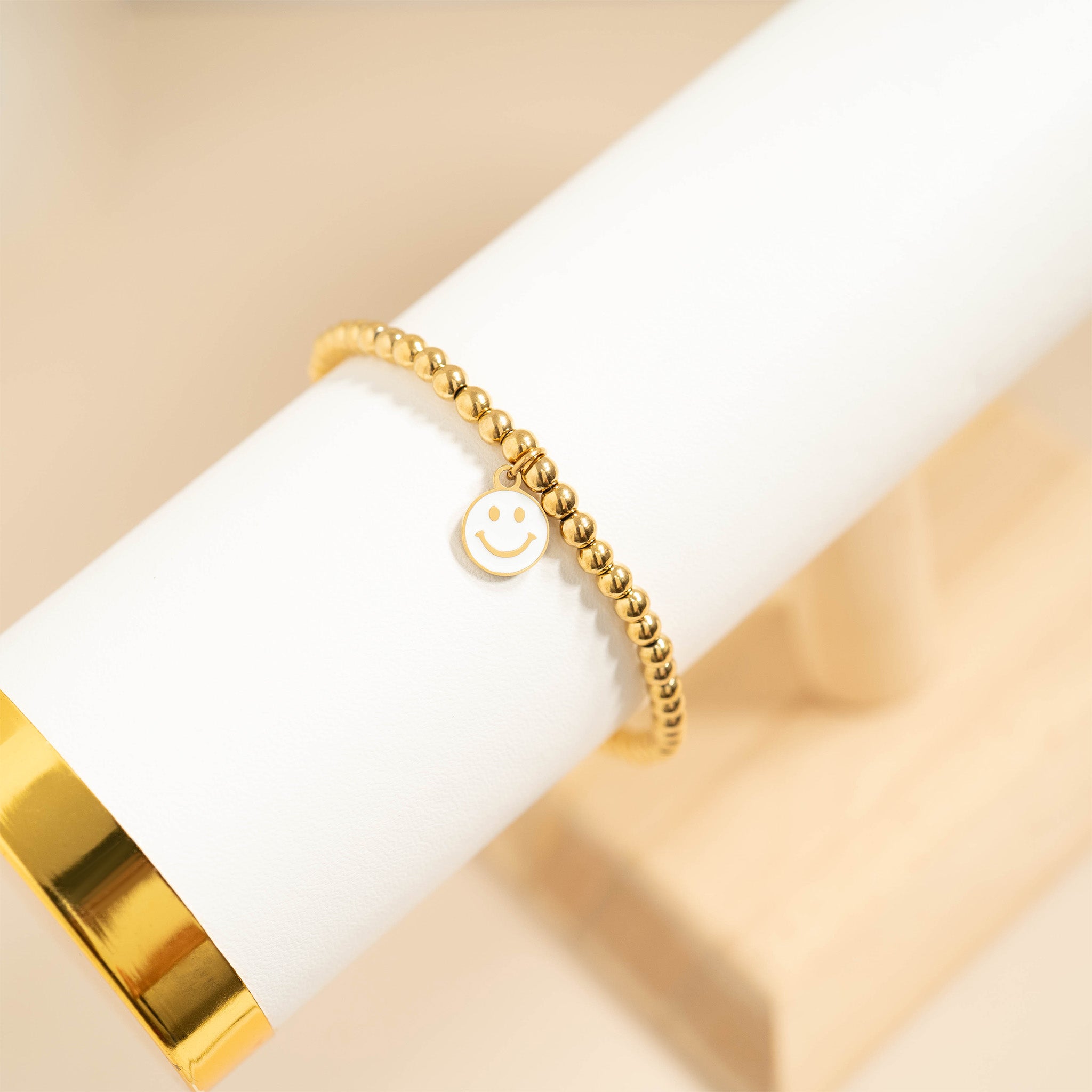 18K Gold PVD Epoxy Smiley Face Charm / PDL0267、mySite、dreamappss