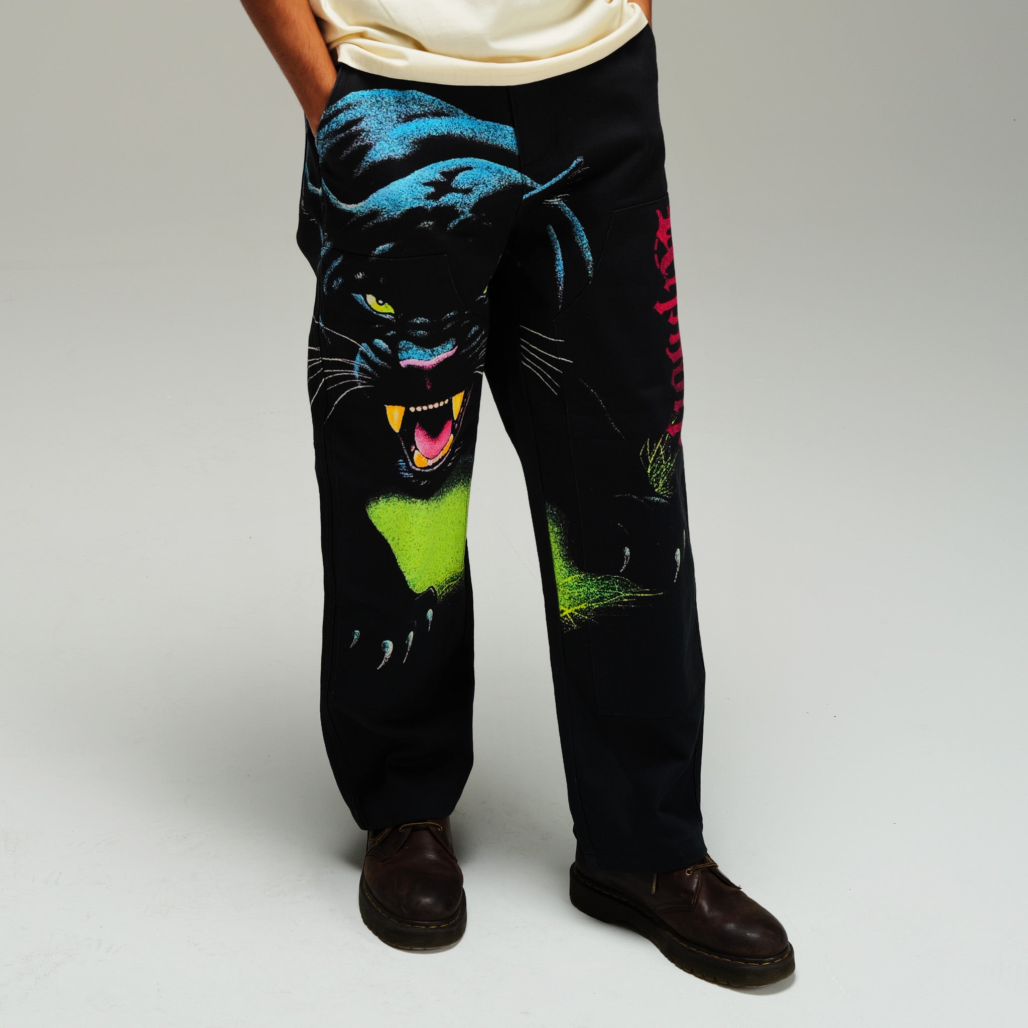  Fein Double Knee Pants (Black)、mySite、merchandisen