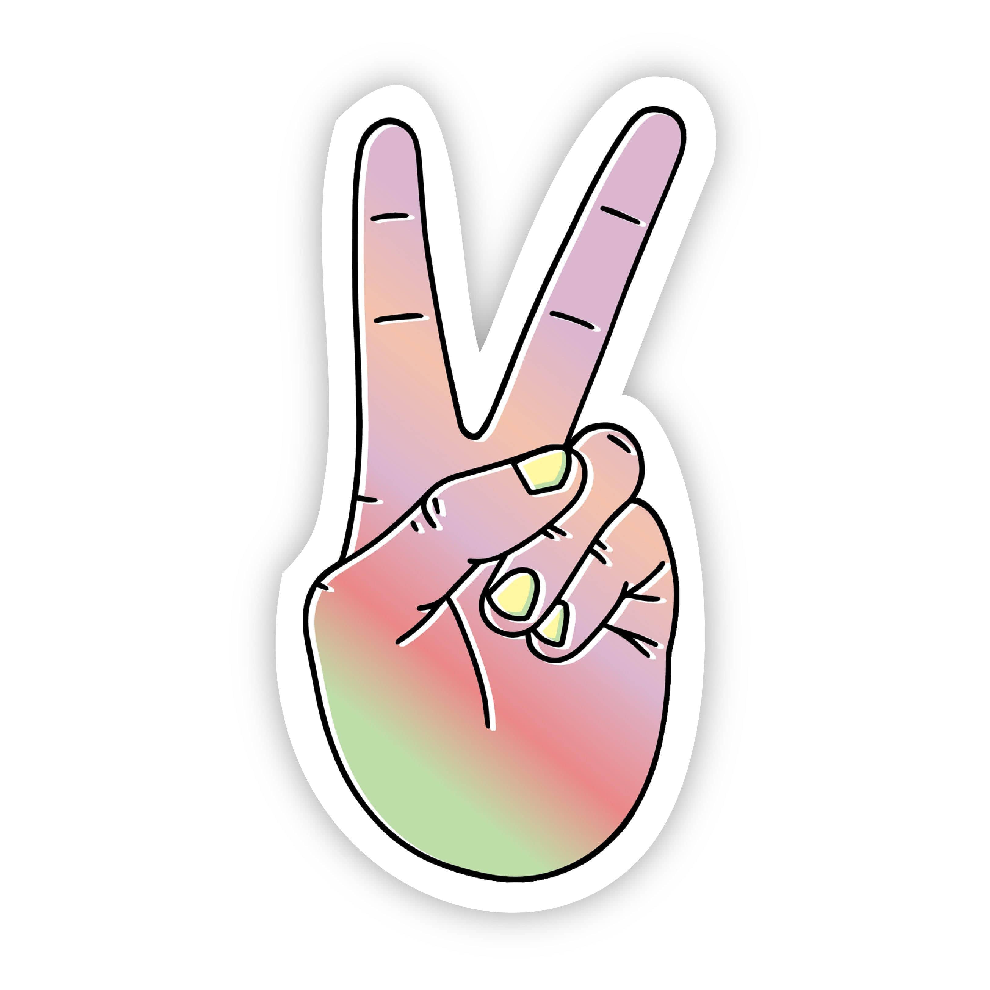  Peace Sign Multi Color Aesthetic Sticker、mySite、elrpsem3k