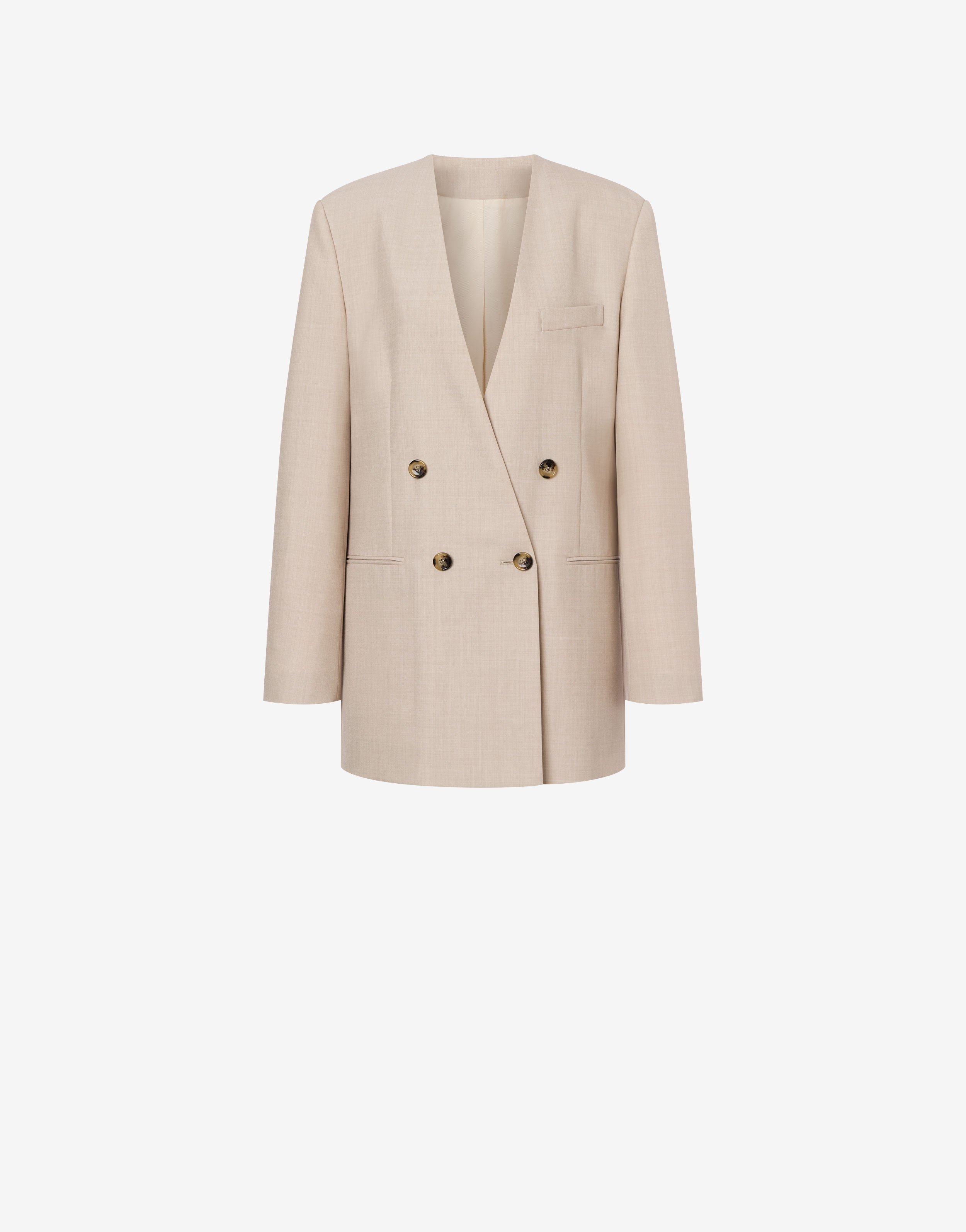 Giacca doppiopetto in fresco di misto lana、mySite、aoinhome