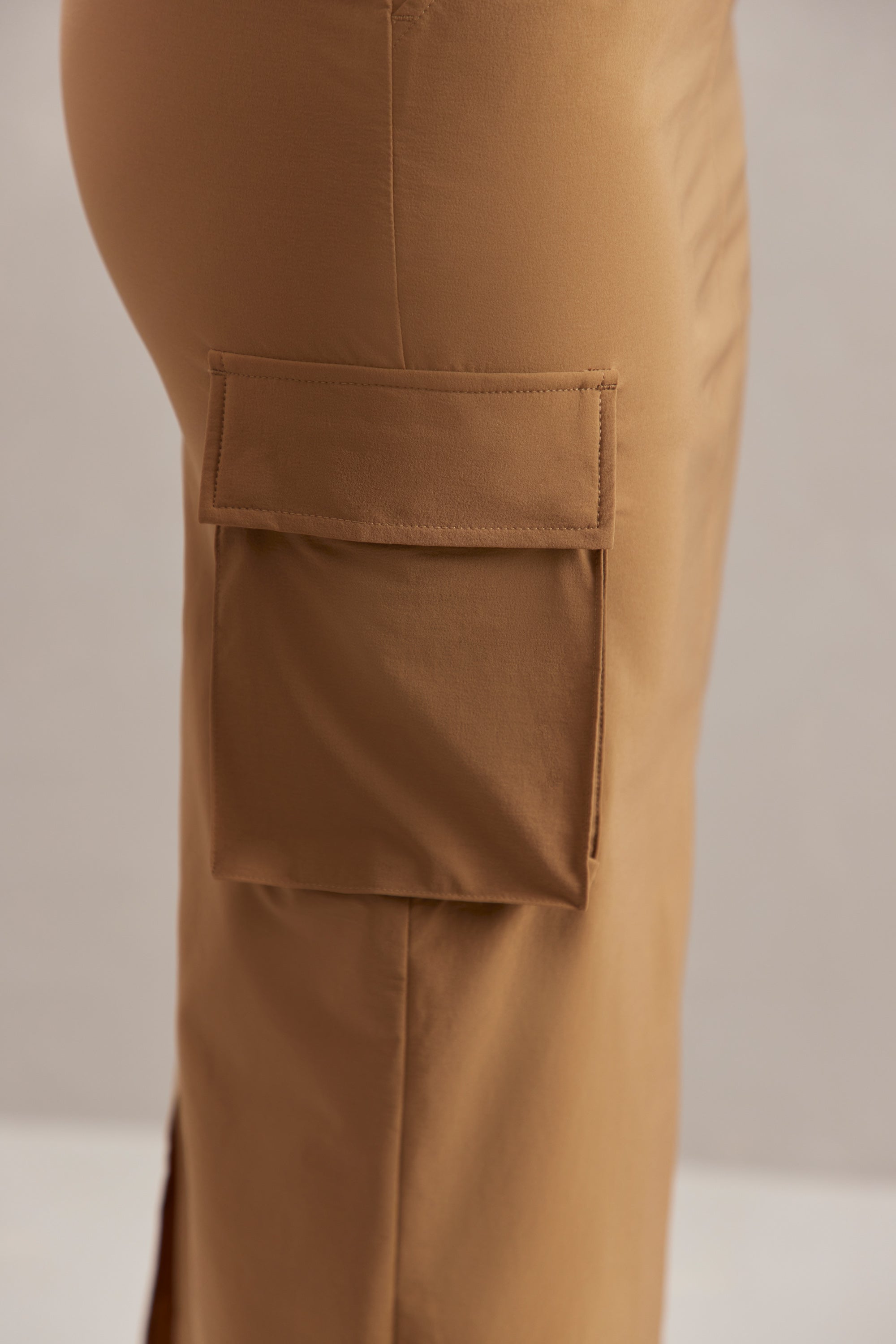 Cargo Maxi Skirt in Tan、mySite、solidvoid