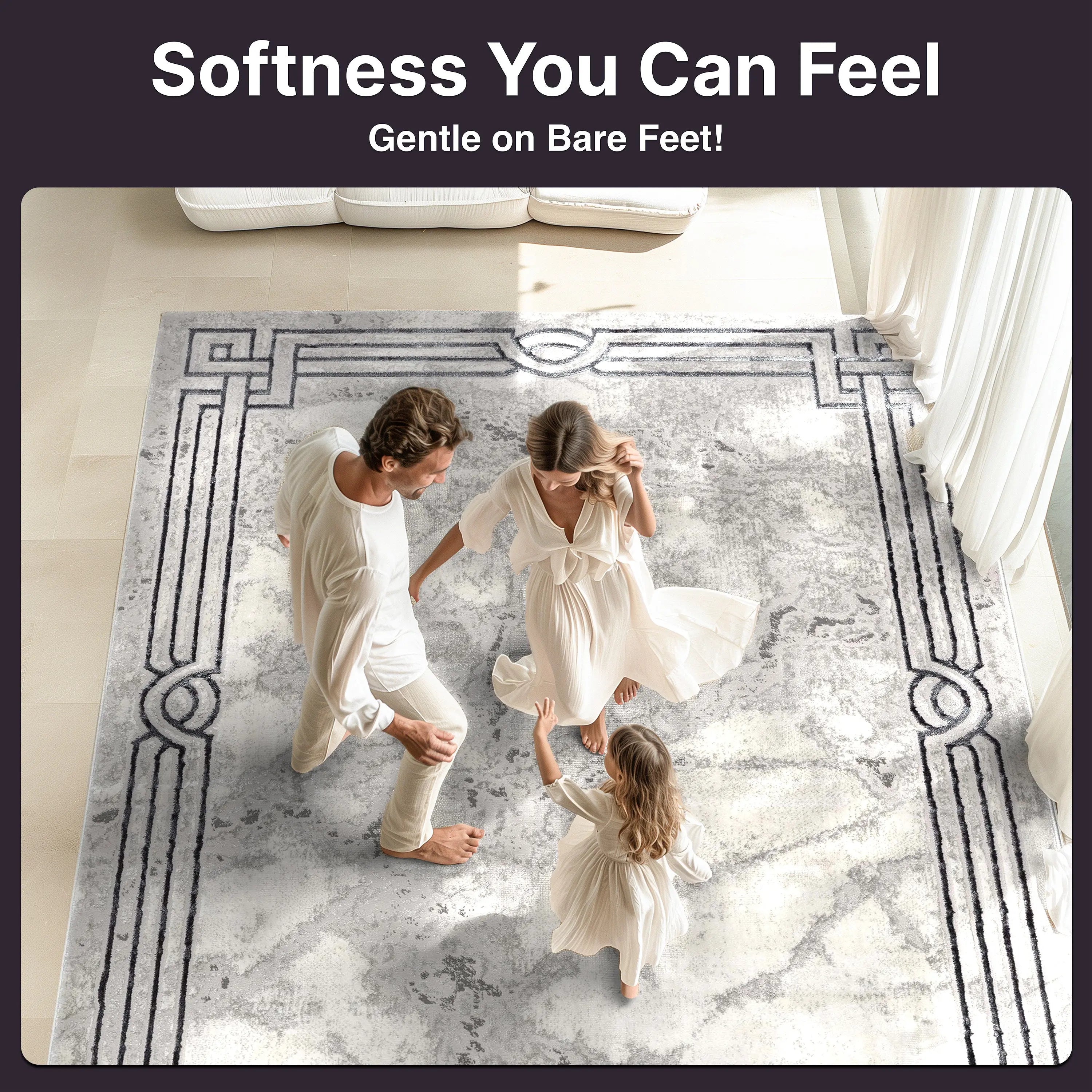 Huntington Retro Marble Border Glam Rug、mySite、gigharbornorthrealestate