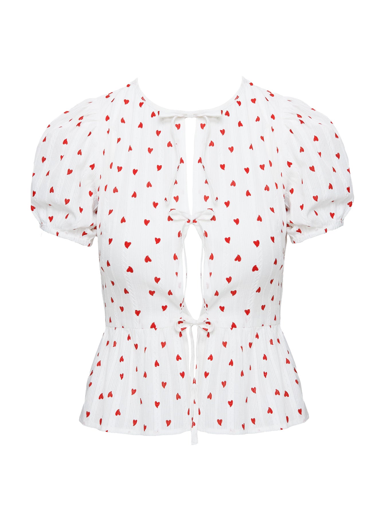 Lucky In Love Bow Tie Top White / Red、mySite、solidvoid