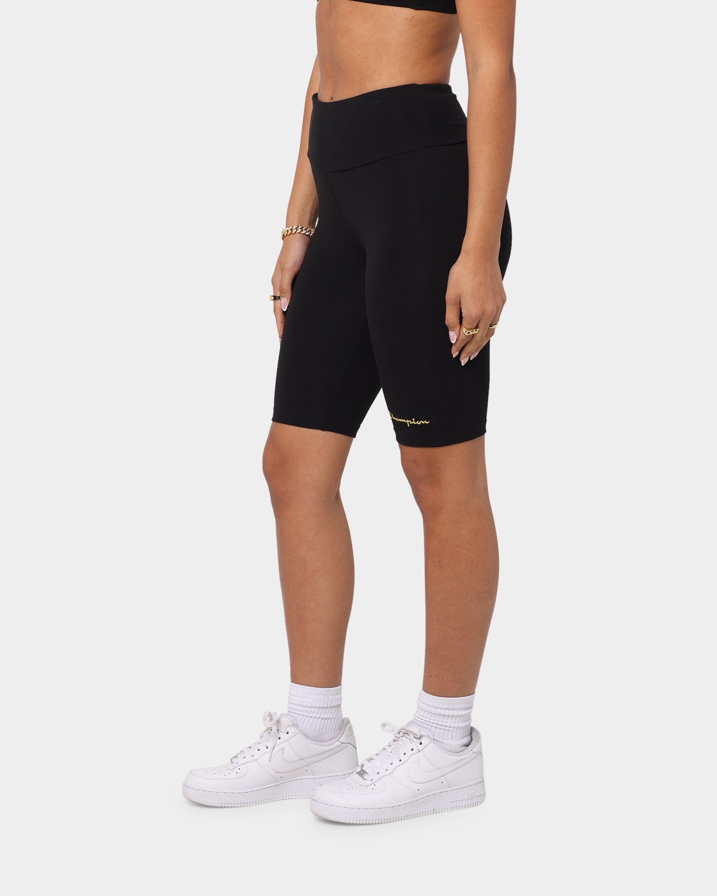 Champion Women's High Rise Bike Short Black/Gold、mySite、zt4zffjzw