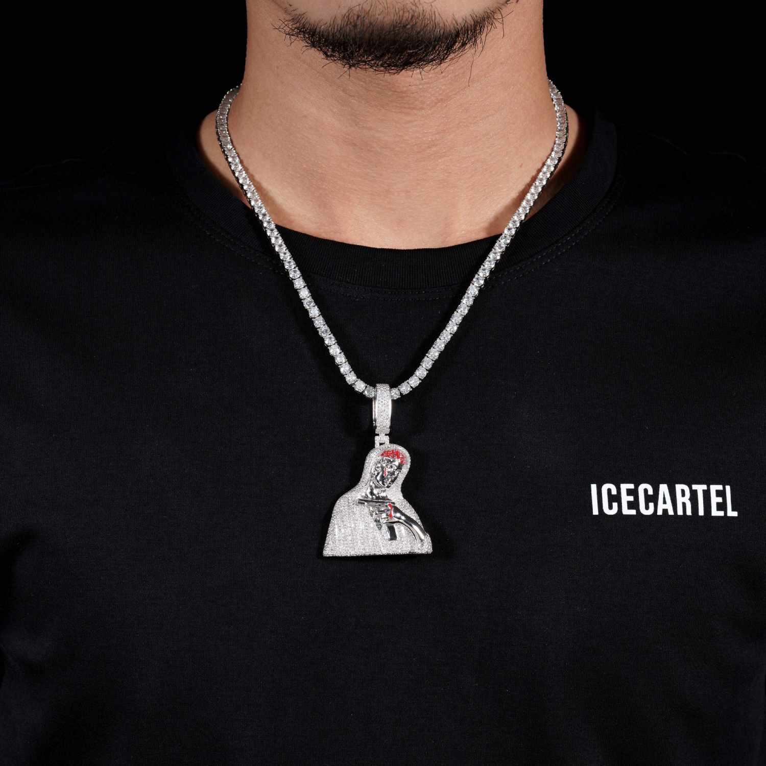 Custom Moissanite Bloody Jesus Pendant 14K Gold、mySite、hinf8tx79