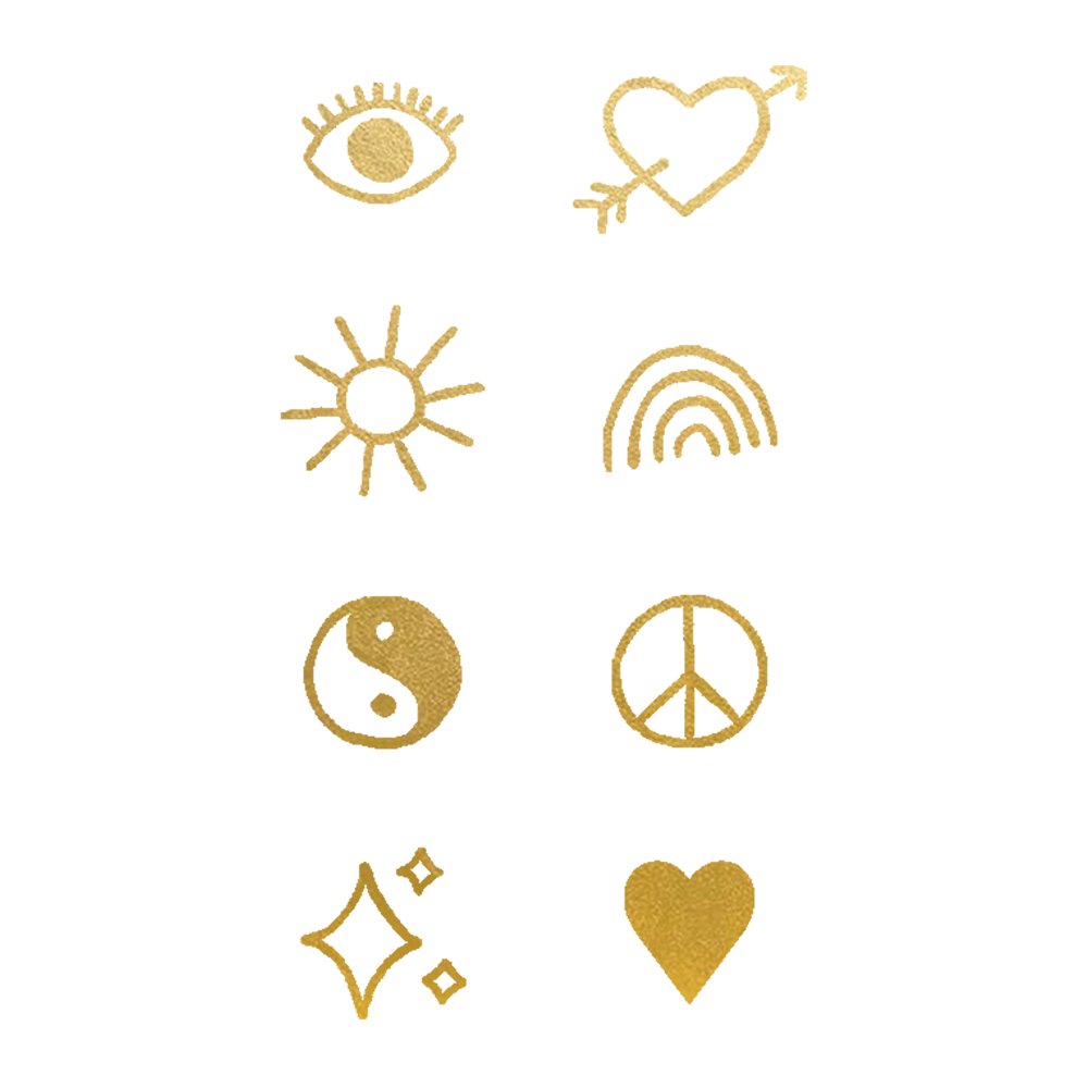  Flash Gold Metallic Tattly Temporary Tattoos、mySite、ghnorth