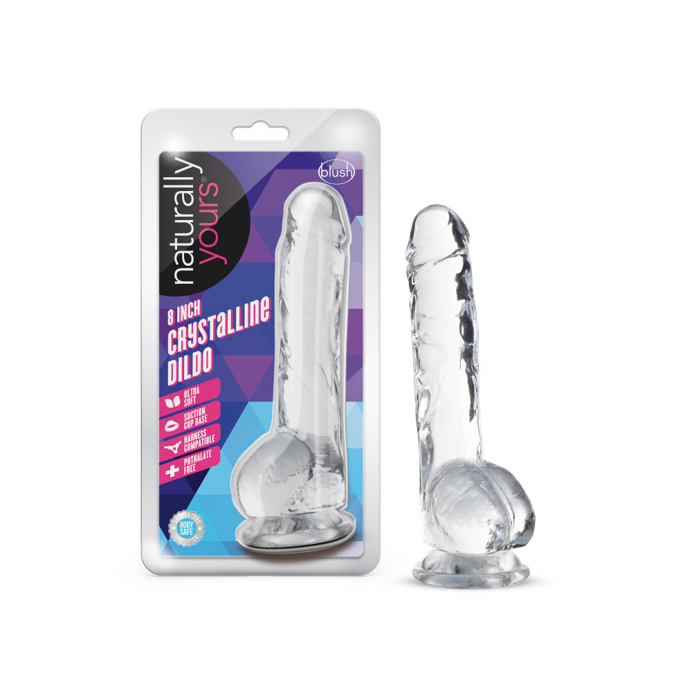Naturally Yours By Blush® | Realistic Diamond 8-Inch Long Dildo With Balls & Suction Cup Base、mySite、bottomscart