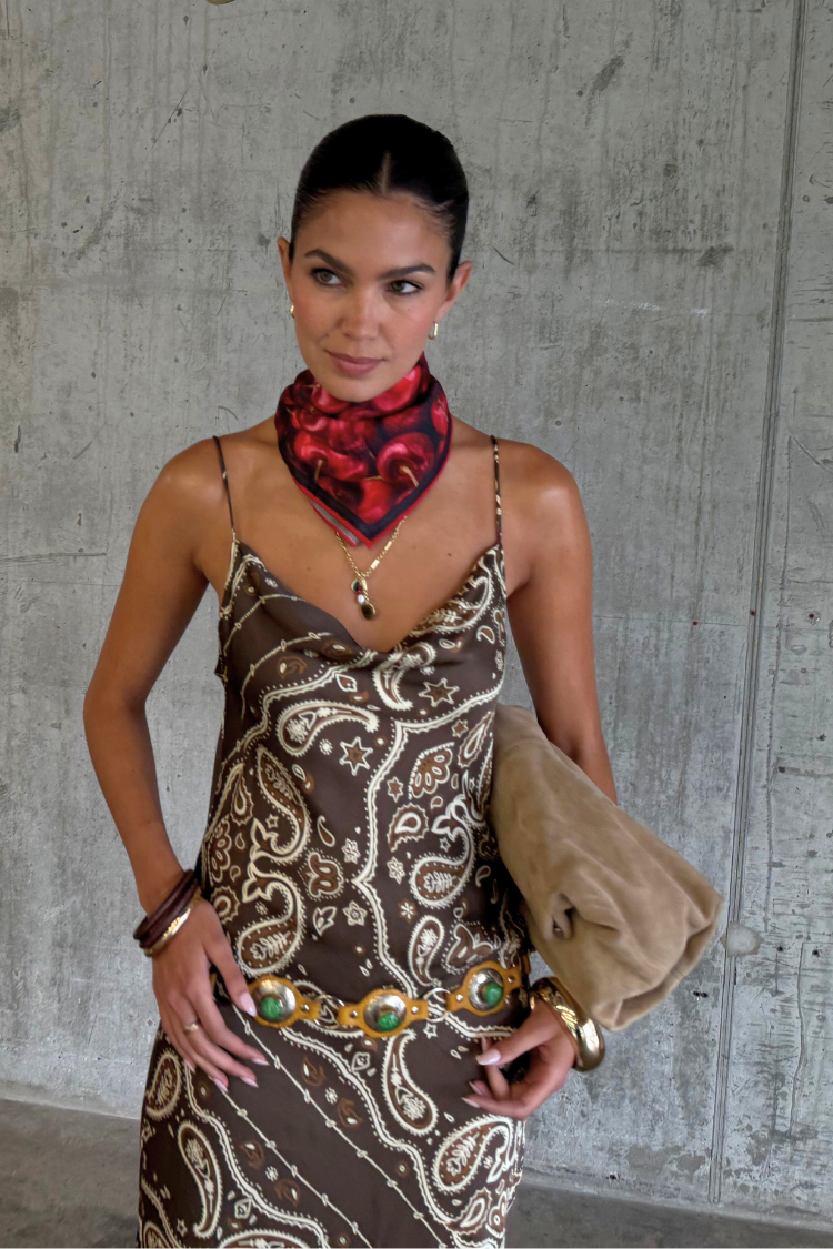 Brown Bandana Patti Dress、mySite、solidvoid