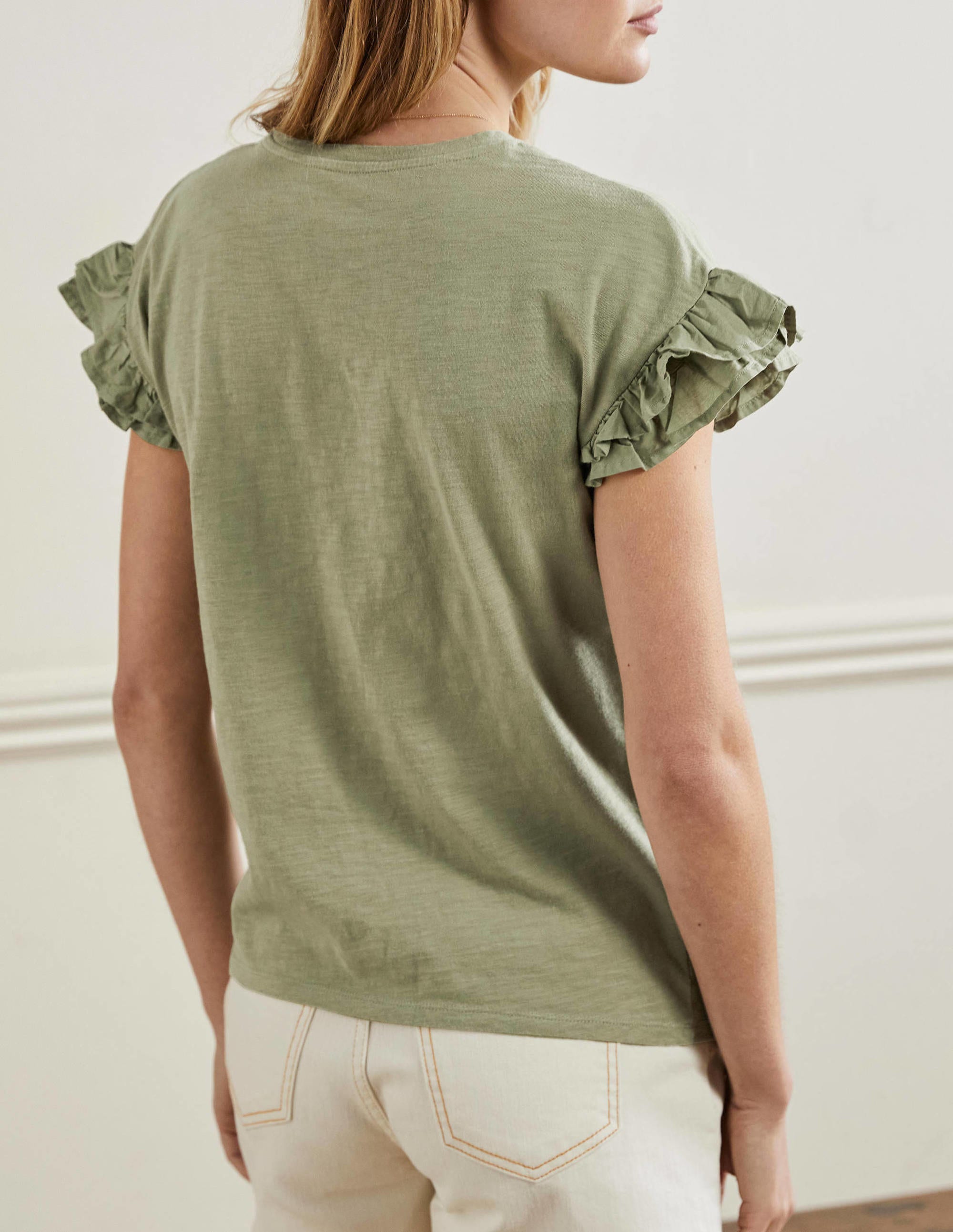  Woven Frill Sleeve T-shirt-Rainforest Floor、mySite、ashleygrahame