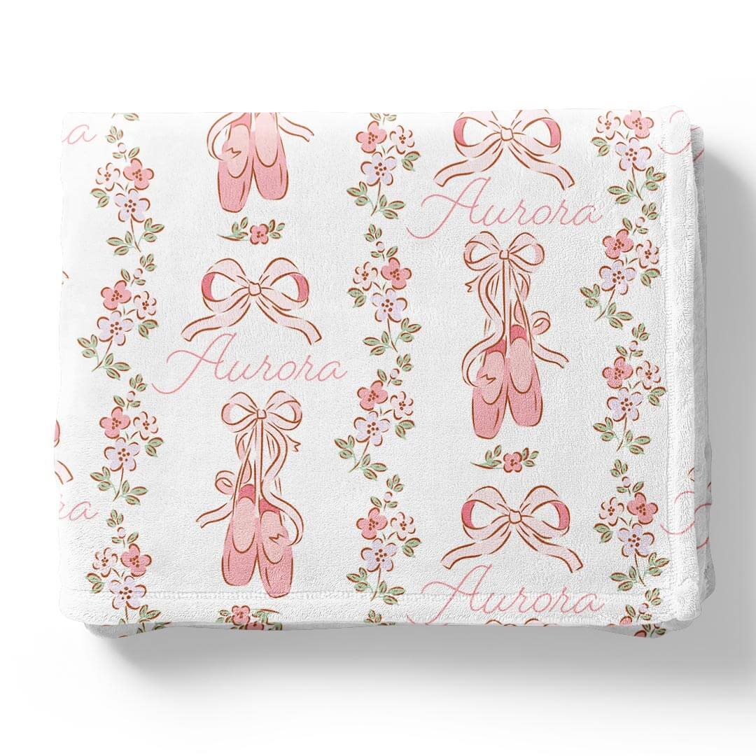  Ballet Blossoms Personalized Kids Blanket、mySite、layawaytickets