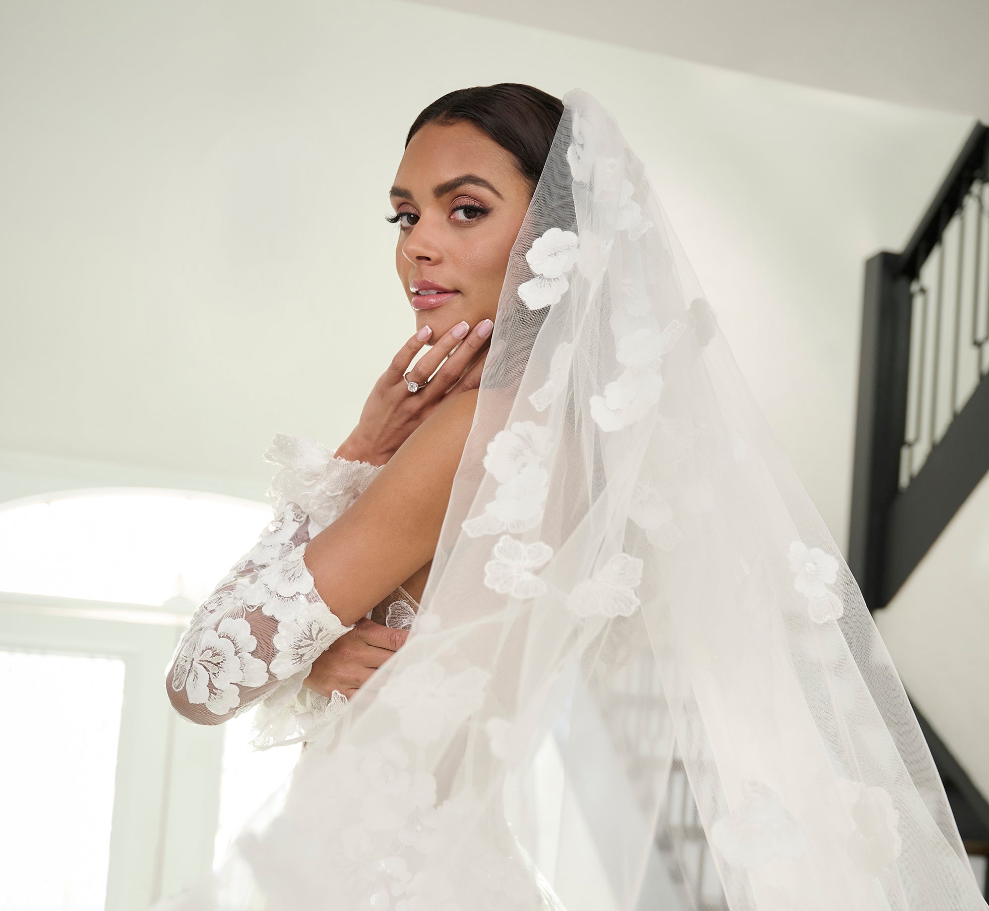 All Over Lace A-Line Gown In Ivory French Lilac Nude、mySite、solidvoid