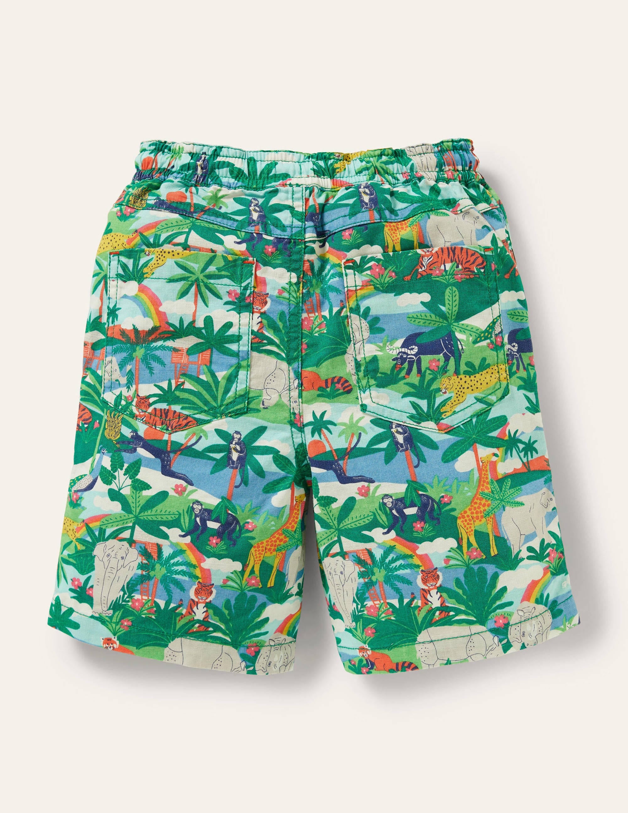  Pull-on Drawstring Shorts-Jungle Scene、mySite、ashleygrahame