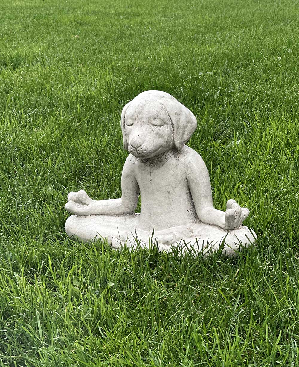 Meditating Zen Yoga Dog Cast Stone Statue USA Made、mySite、topwebapps
