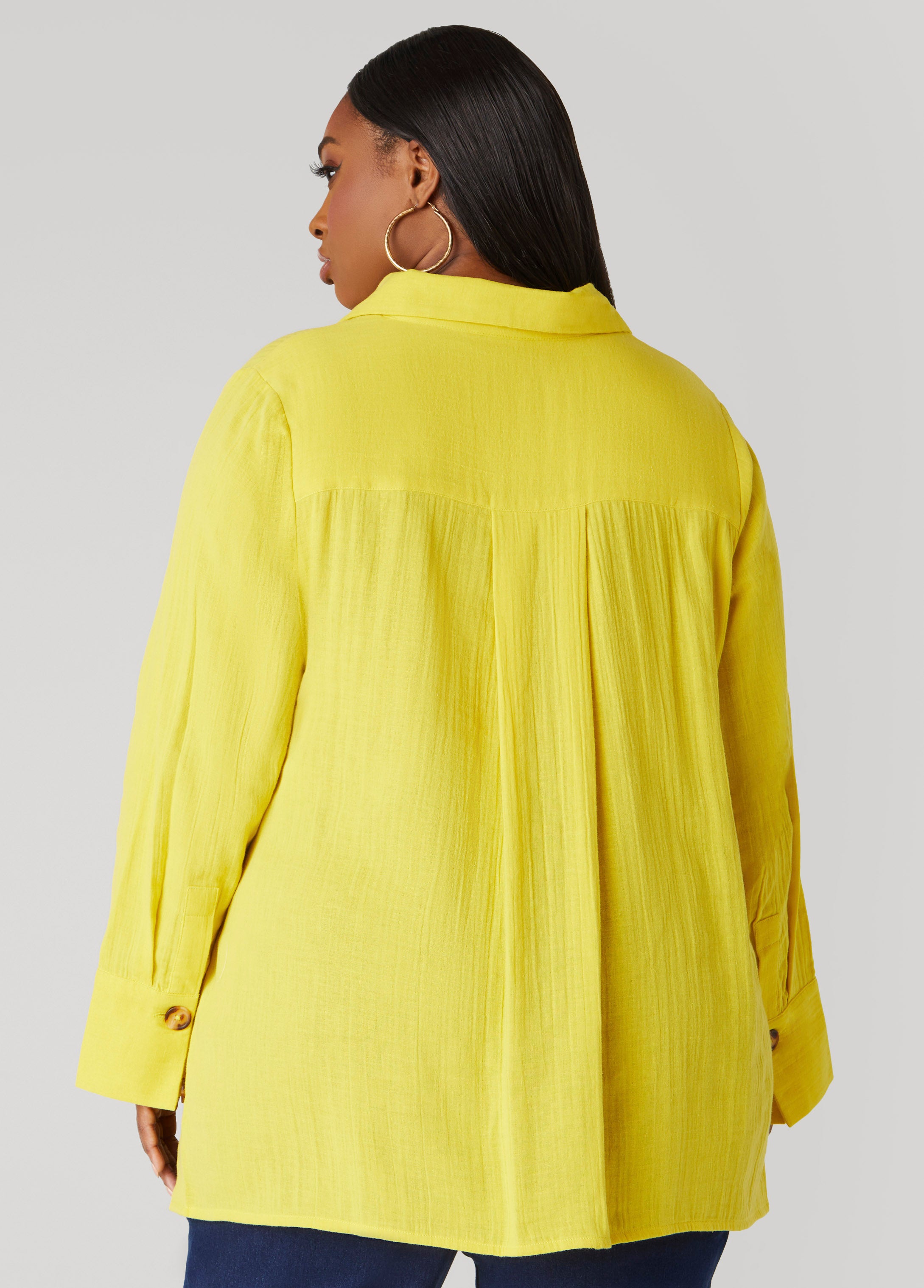 Button Detailed Cotton Gauze Shirt、mySite、bengalsvssteelers