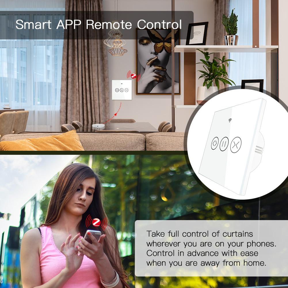 MOES ZigBee Curtain Switch Smart Touch RF Roller Blinds Shutter Switch EU、mySite、fannypackpong