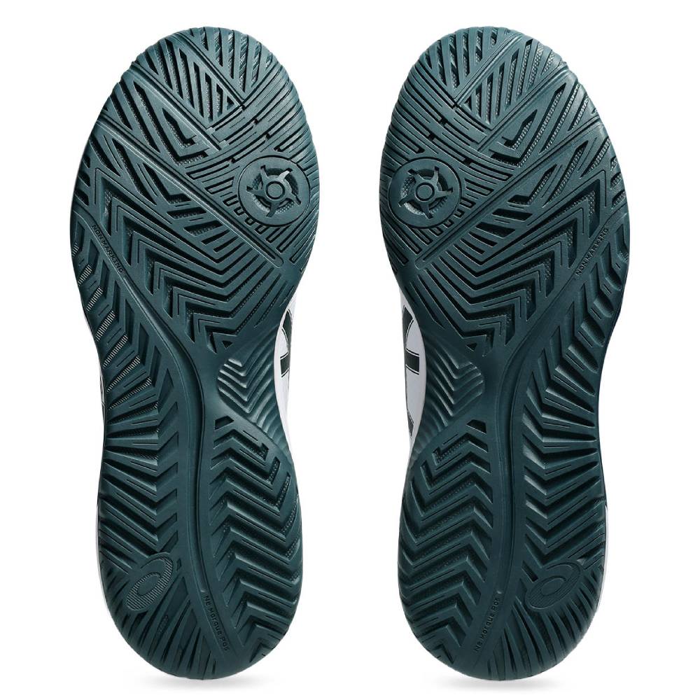 Asics Gel Dedicate 8 Men's Tennis Shoe (White/Saxon Green)