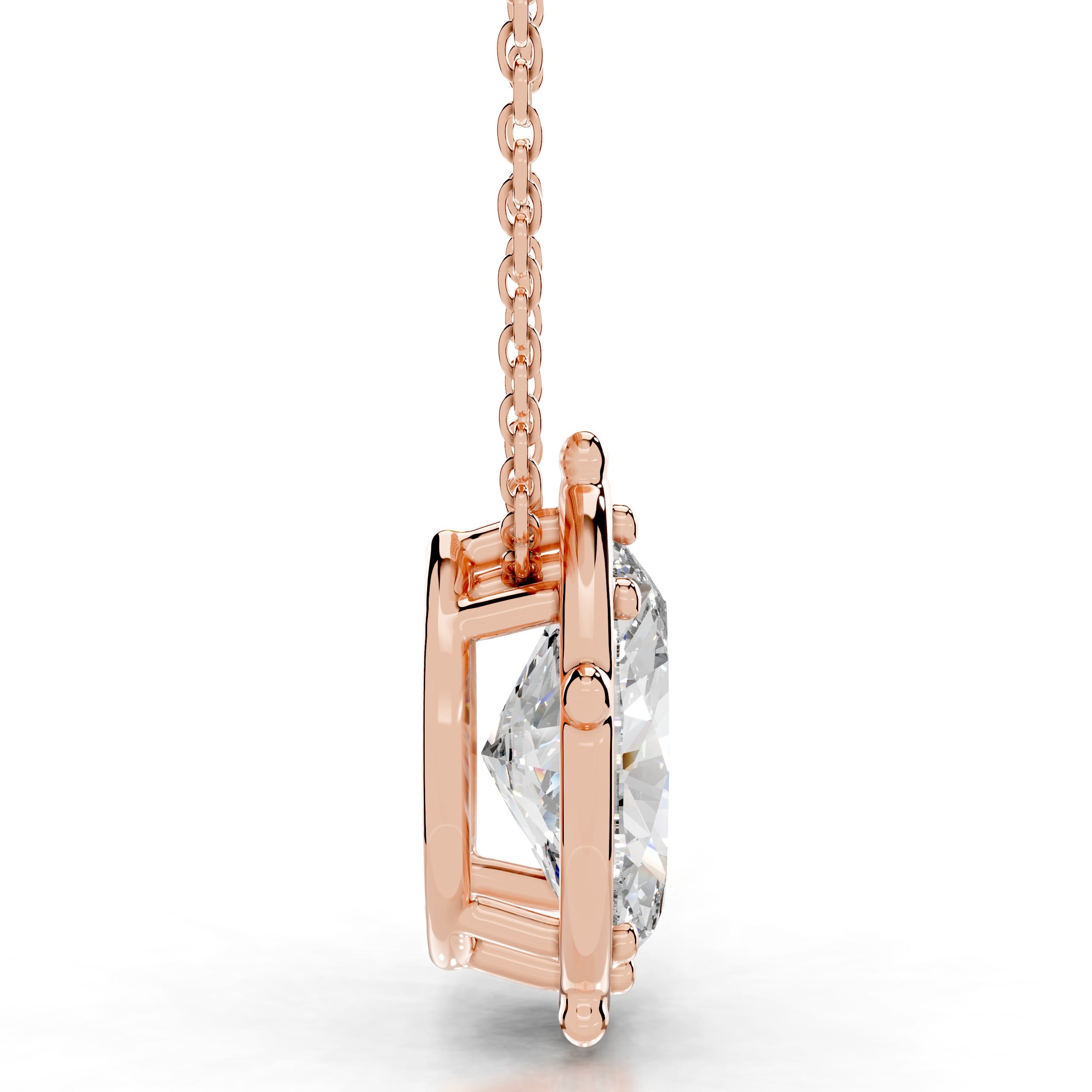 Rooted in Love Marquise Lab Grown Diamond Necklace - 14K Rose Gold、mySite、hinf8tx79