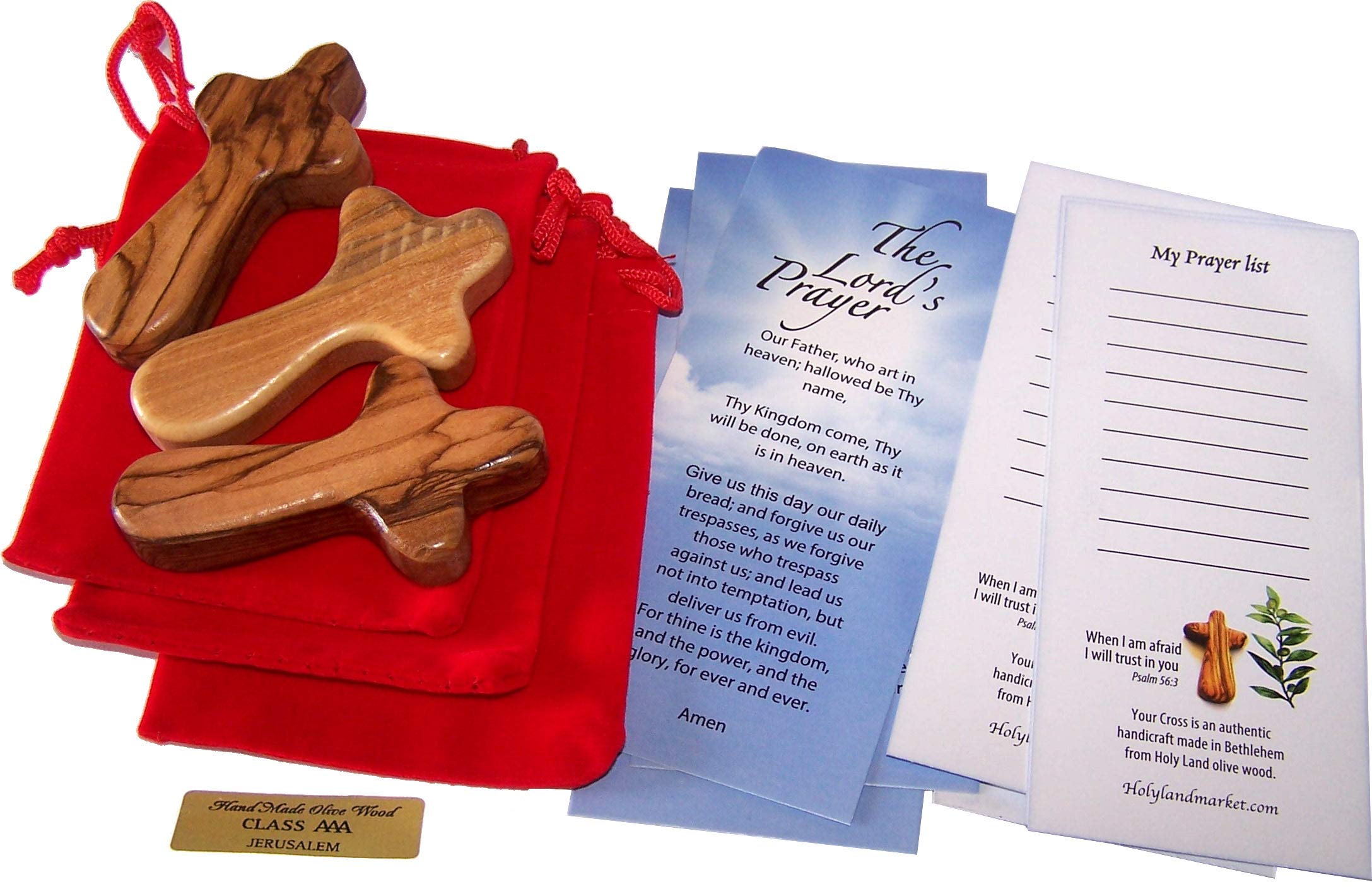 Holy Land Market Small Pocket Holding Comfort Crosses with Bags and Certificates、mySite、topwebapps