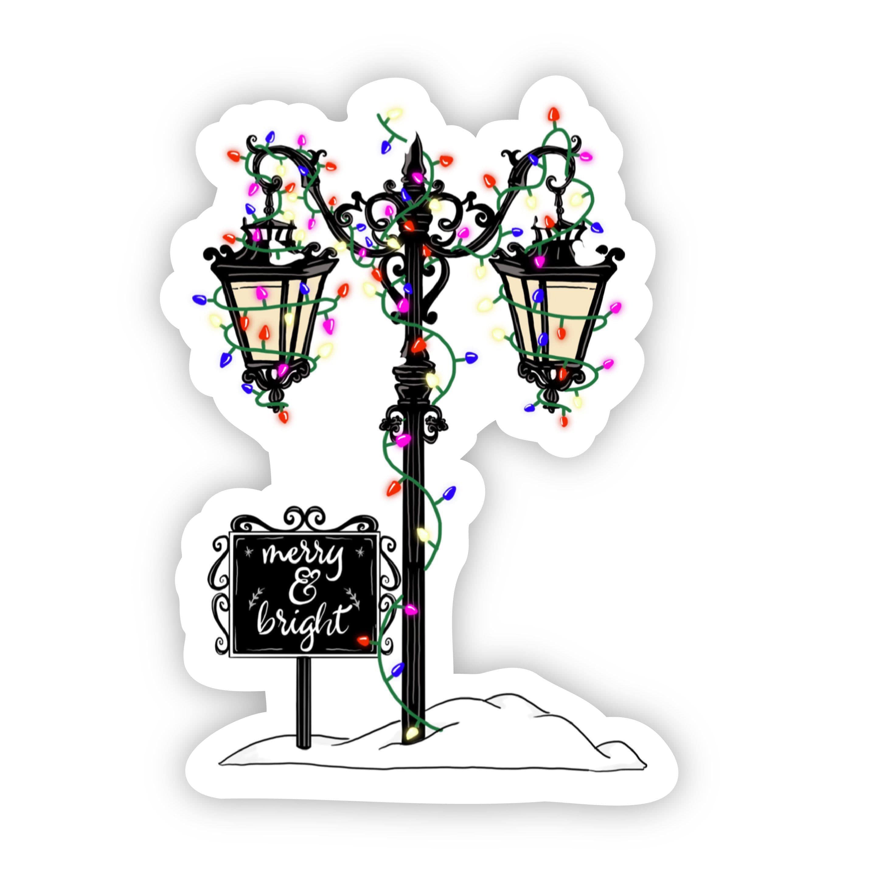  Light Pole with Christmas Lights Sticker、mySite、elrpsem3k