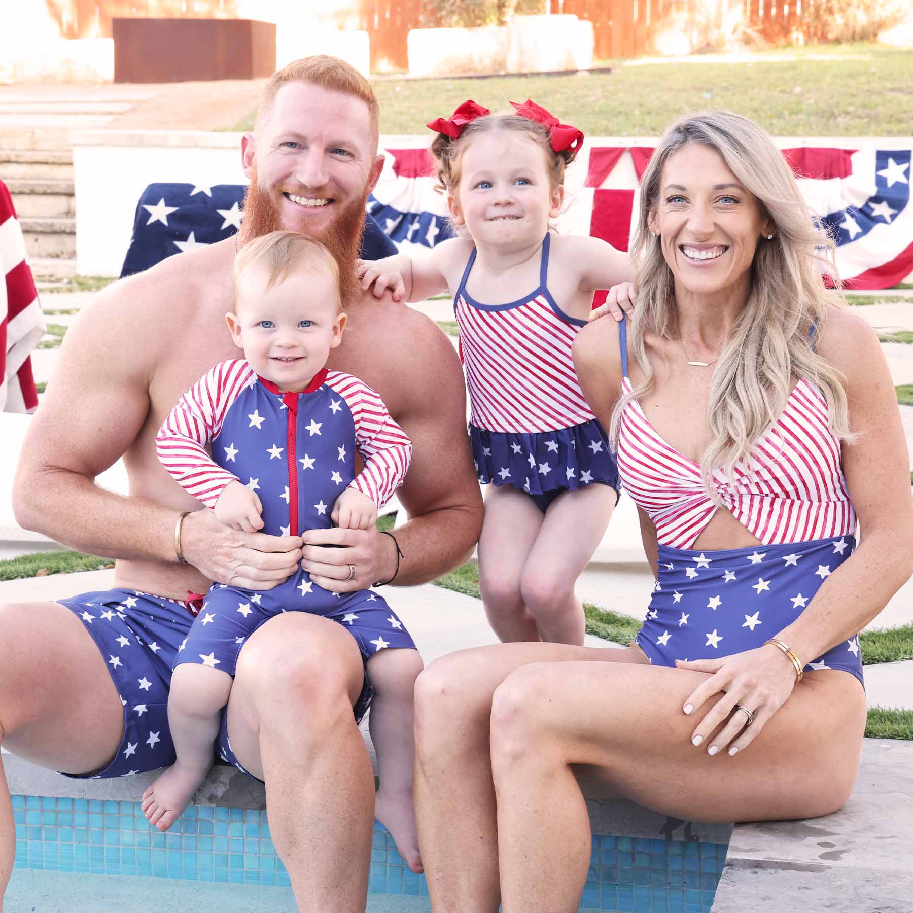  Women's Ruched Cutout One-Piece Swimsuit | Star-Spangled Summer、mySite、layawaytickets