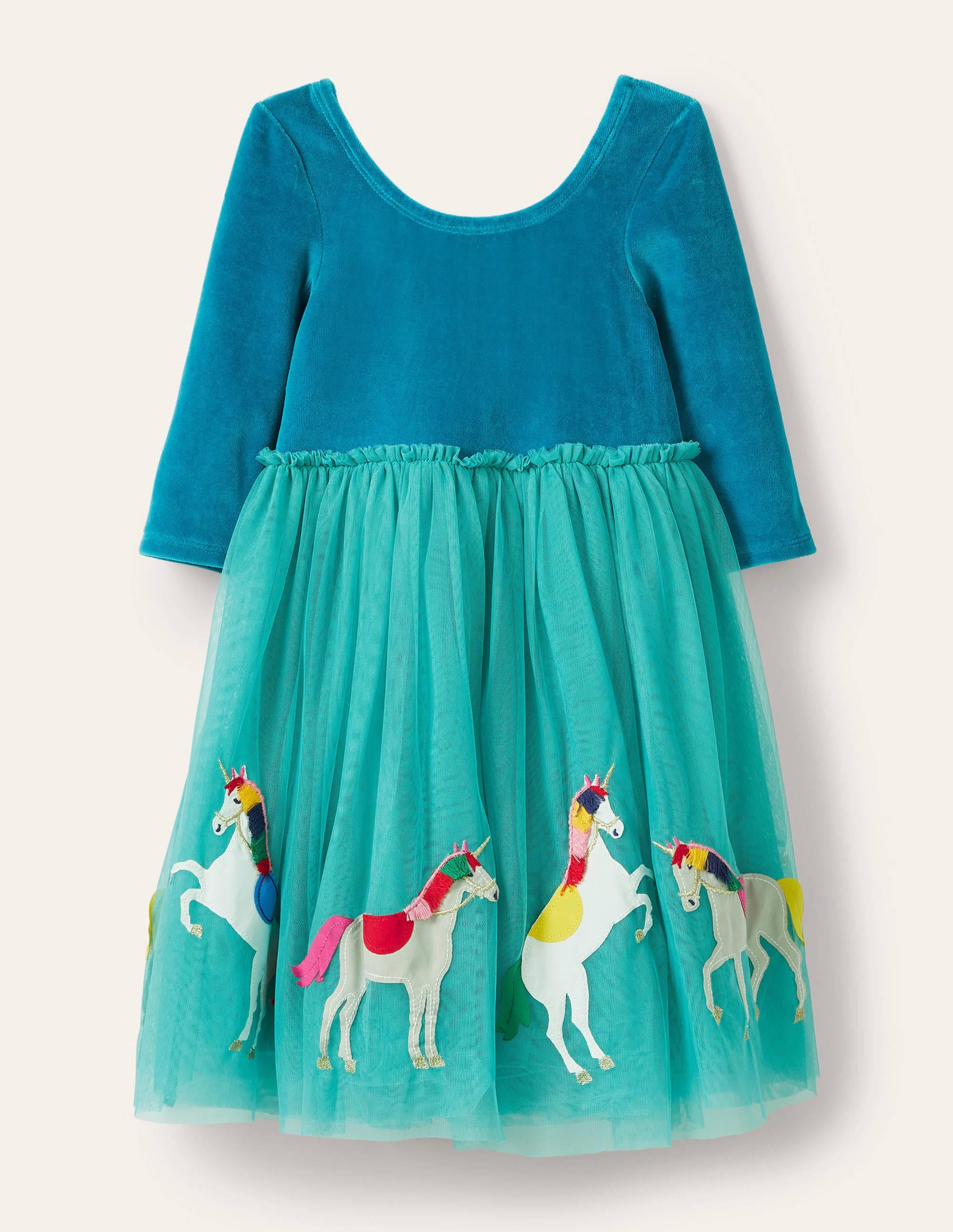  Velvet Bodice Tulle Dress-Brook Blue Unicorns、mySite、ashleygrahame