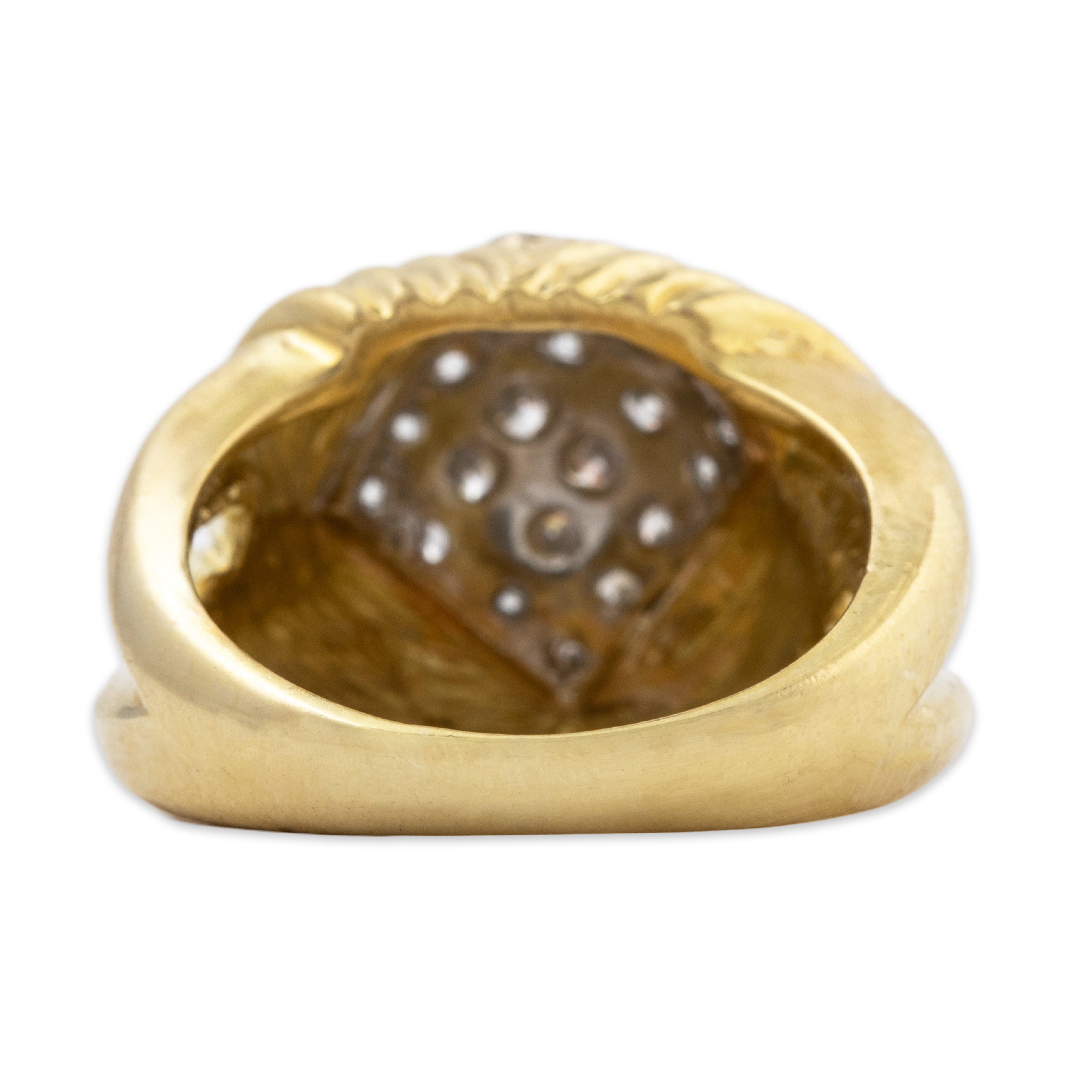 Vintage Heavy 18k Yellow Gold 1.25cttw Diamond Interwoven Cocktail Ring 6.25、mySite、hinf8tx79