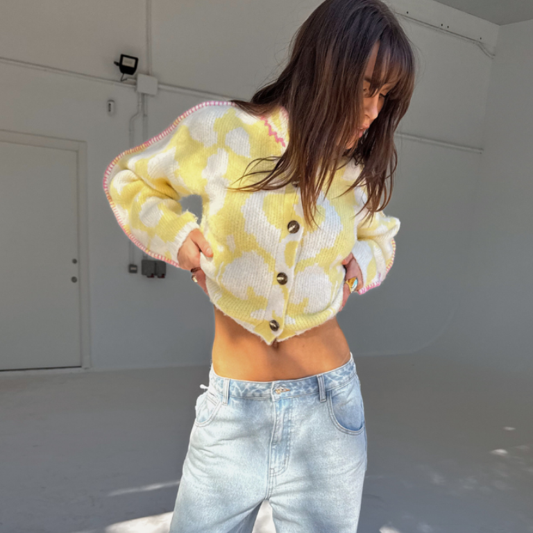 Yellow Zizi Cardigan、mySite、solidvoid