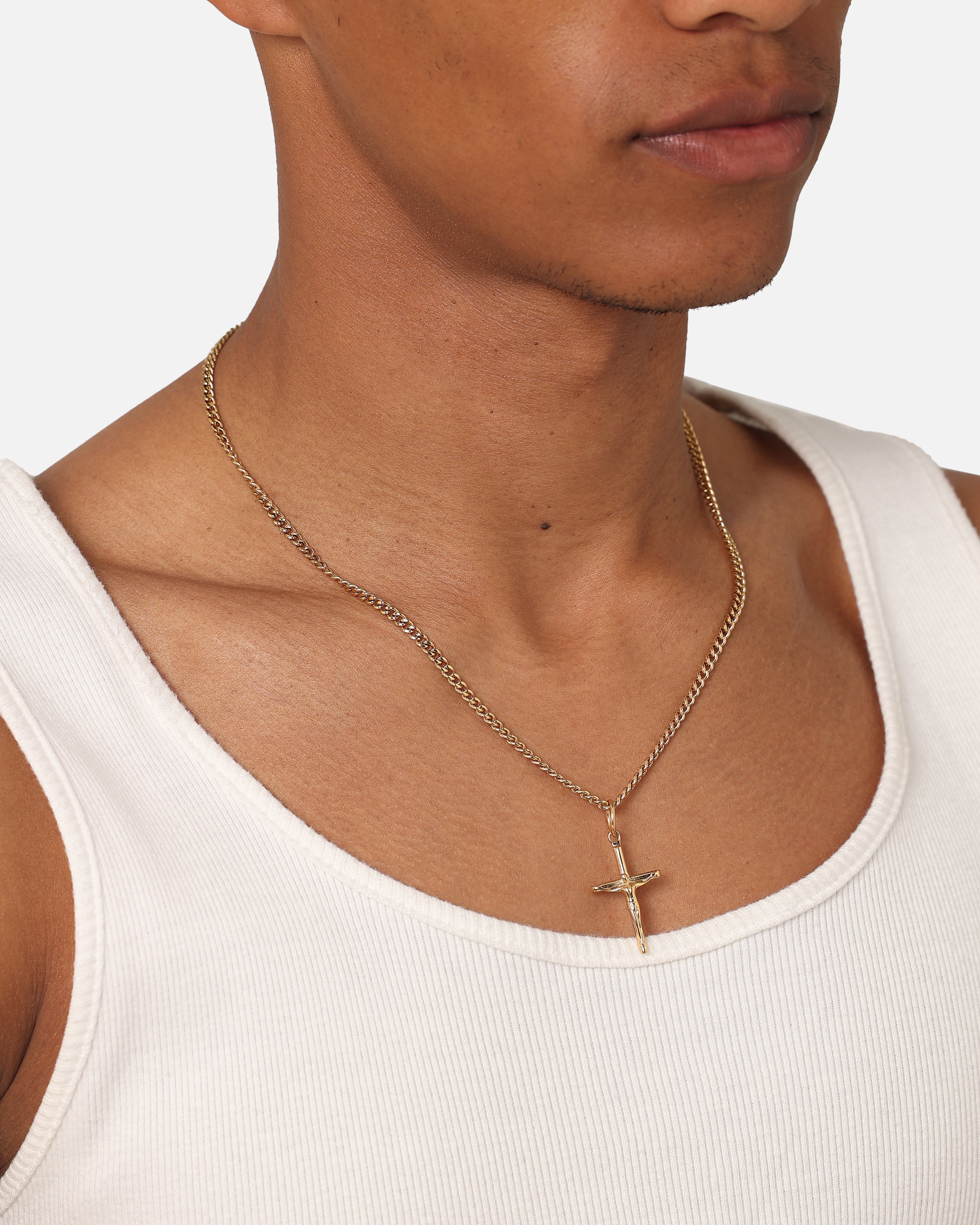 Saint Morta Crucifix Cuban Necklace Gold、mySite、zt4zffjzw