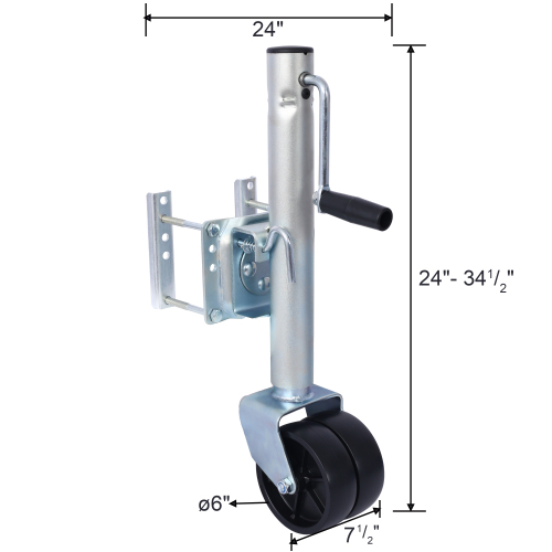 Trailer Jack, Boat Trailer Jack 34.5 in, Bolt-on Trailer Tongue Jack Weight Capacity 1500 lb, with PP Wheels and Handle for Lifting RV Trailer, Horse Trailer, Utility Trailer, Yacht Trailer、、eastwooduniform