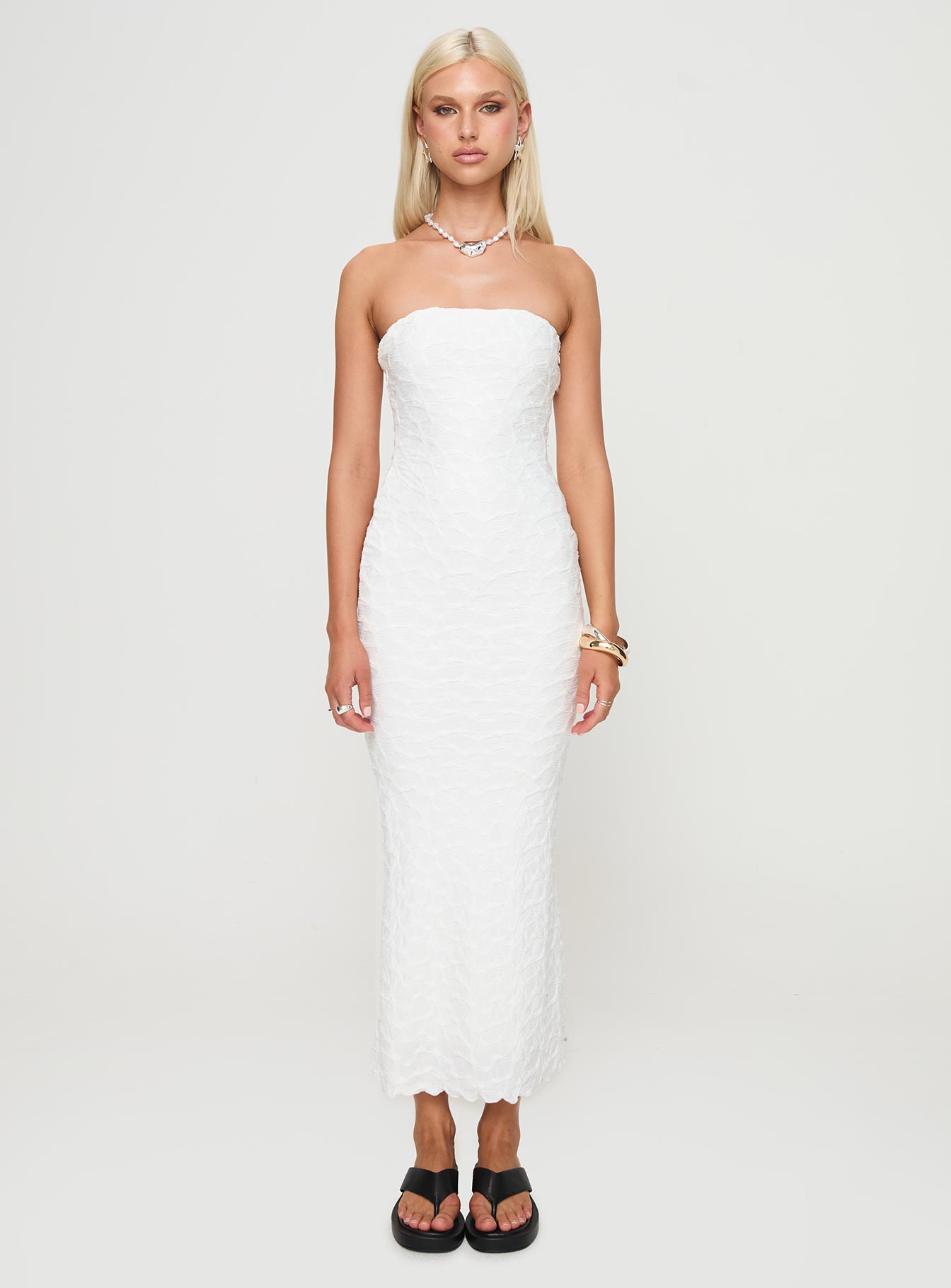 Jaxx Strapless Maxi Dress White、mySite、solidvoid