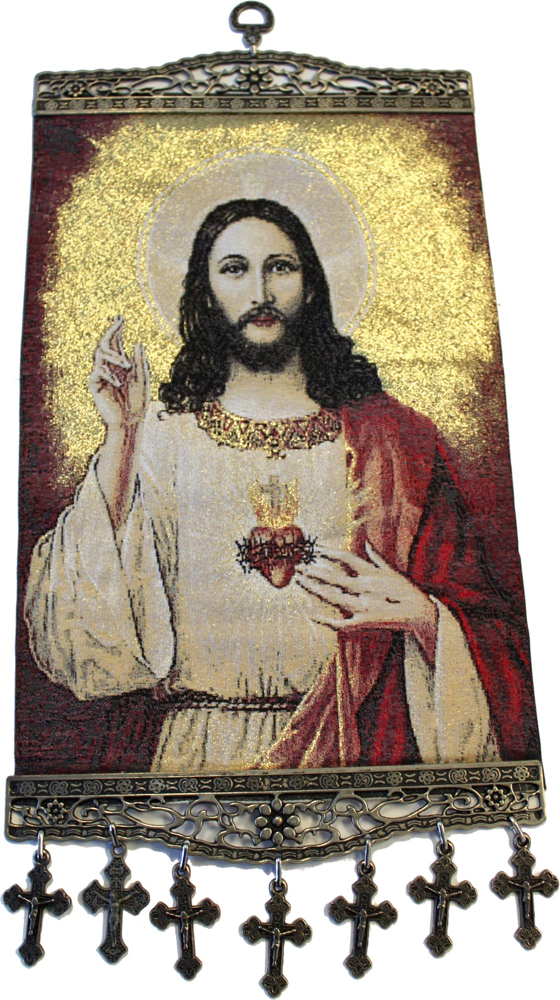 Holy Land Market Extra Large Wall Hanging Tapestry with Heat Printing on Synthetic Cloth Decorated (17.5 x 8 Inches)、mySite、topwebapps