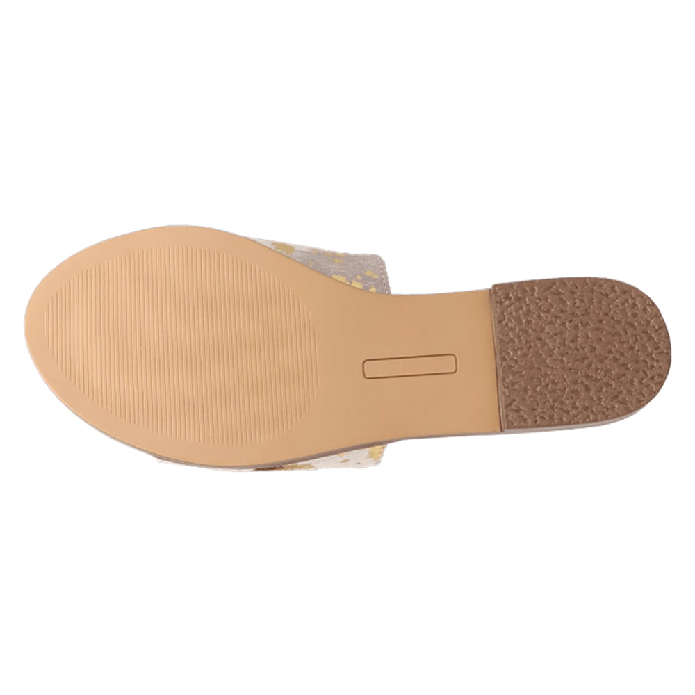 Moo Moo Cow Metallic Slide Sandals、mySite、gtrtttuynbv