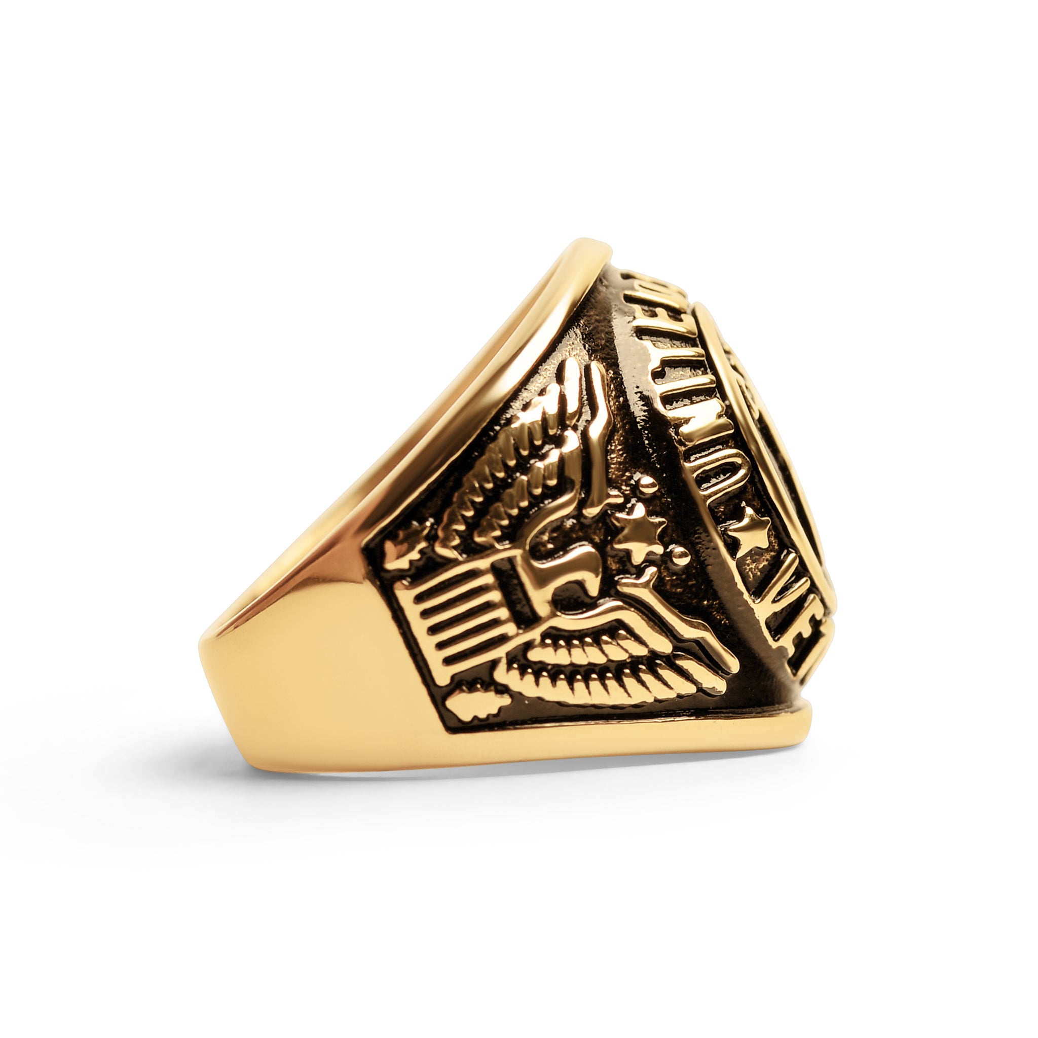 18K Gold PVD Stainless Steel United States Military Veterans Men's Ring / MCR6008、mySite、dreamappss