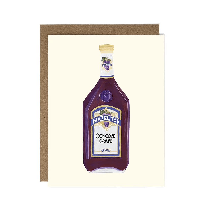 Mazel Tov Wine Greeting Cards, Set of 5、mySite、topwebapps
