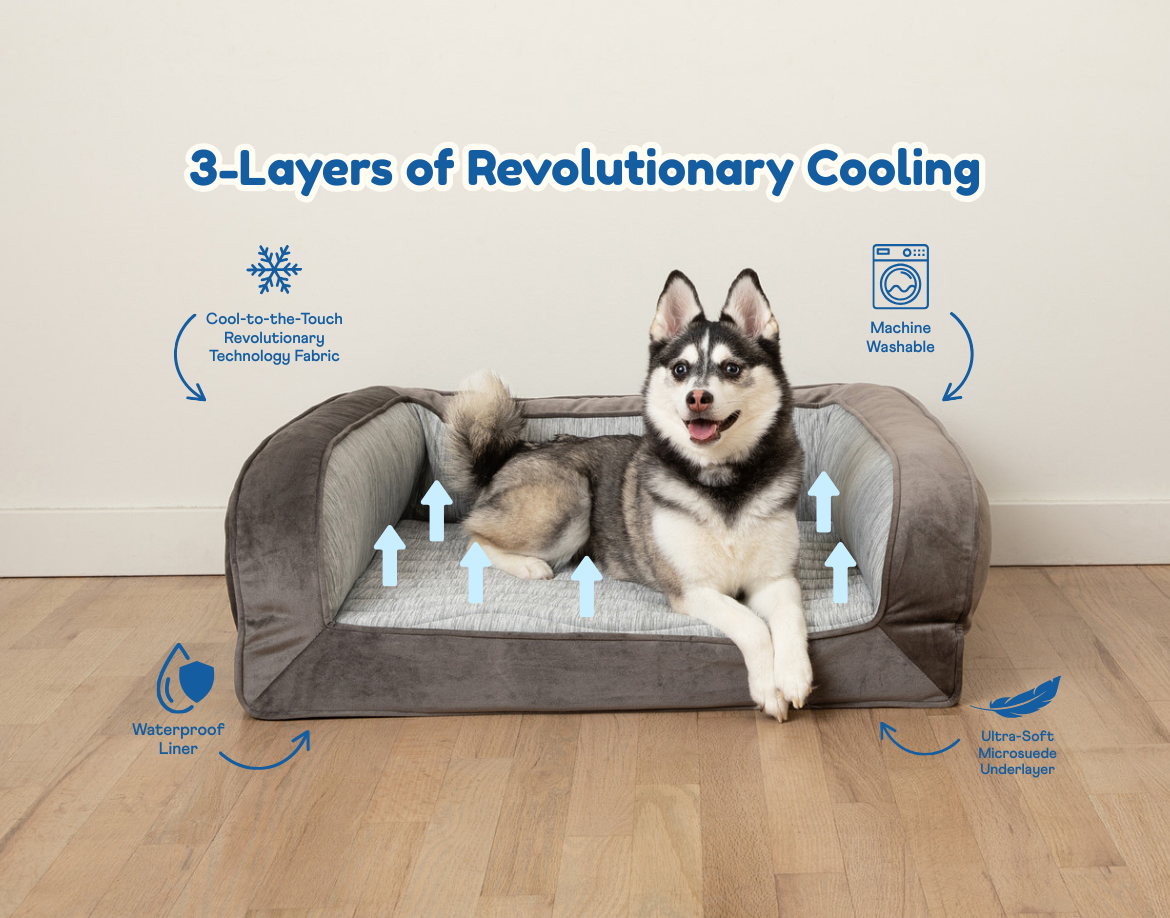 PupChill™ Cooling Bolster Dog Bed、mySite、solidvoid