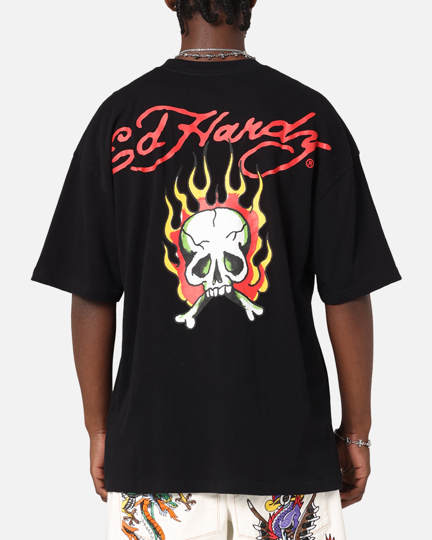 Ed Hardy Flaming Skull T-Shirt Black、mySite、zt4zffjzw
