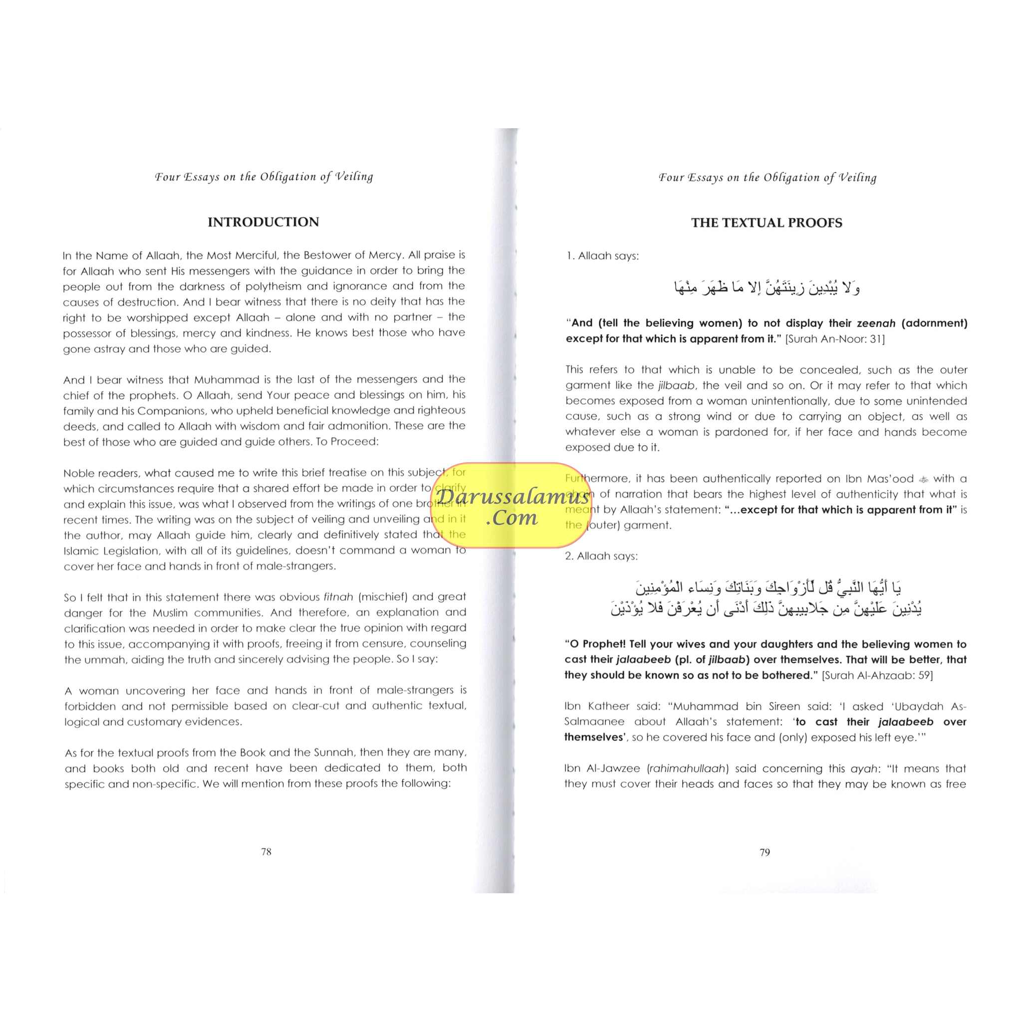 Four Essays on the Obligation of Veiling By Shaikh Ibn Baz、mySite、topwebapps