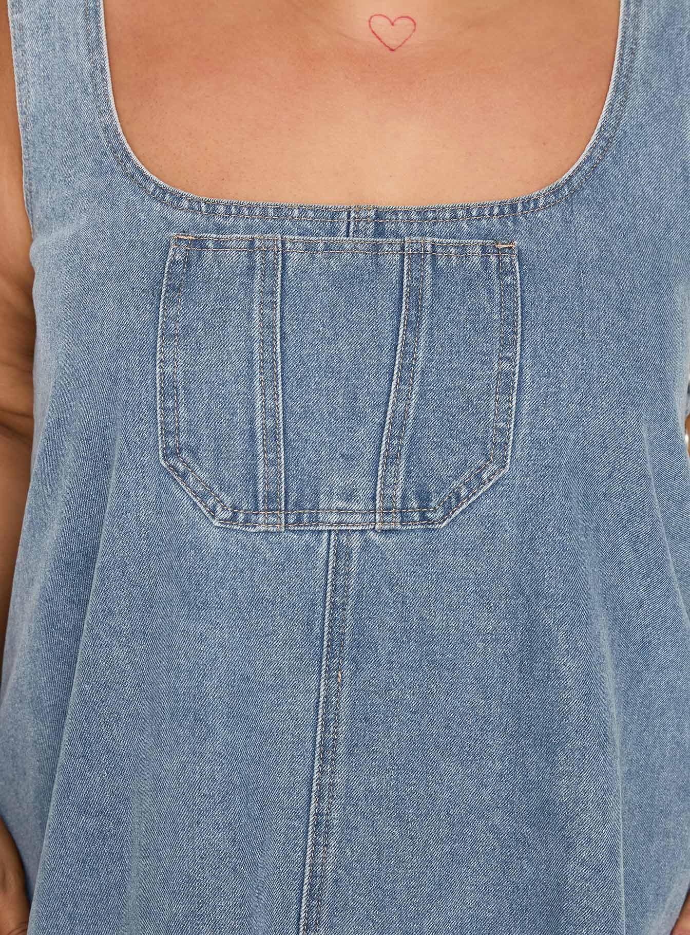 State Of Mind Mini Dress Blue Denim Curve、mySite、solidvoid