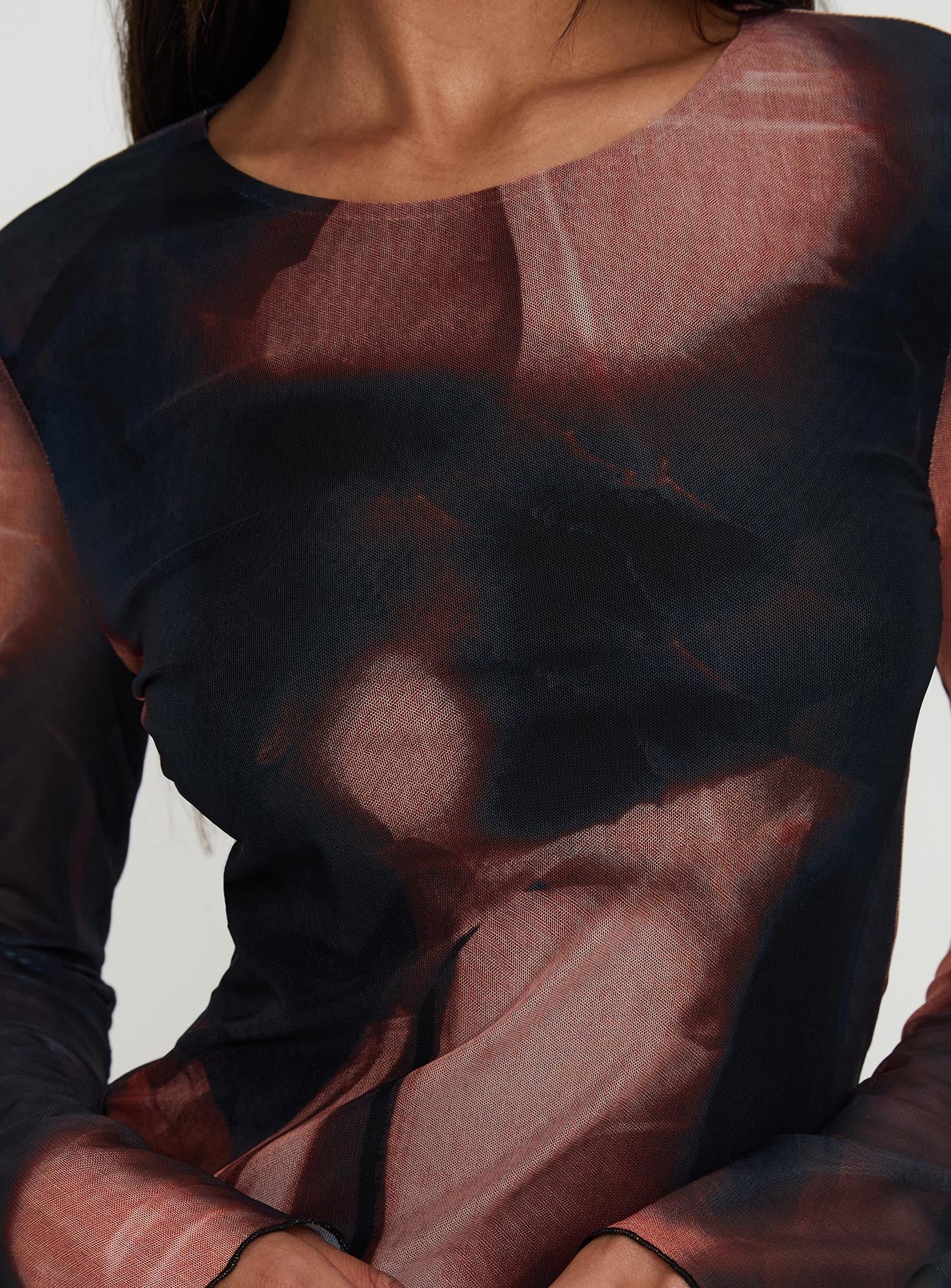 Nyxia Long Sleeve Mini Dress Multi、mySite、solidvoid