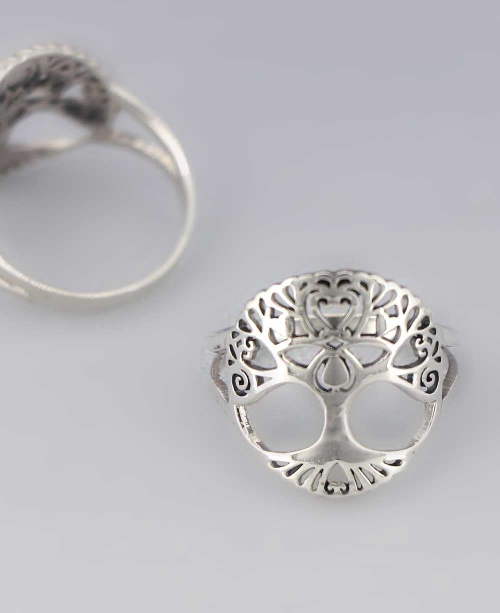 Sterling Silver Tree of Life Love Earth Goddess Ring - Size 6、mySite、topwebapps
