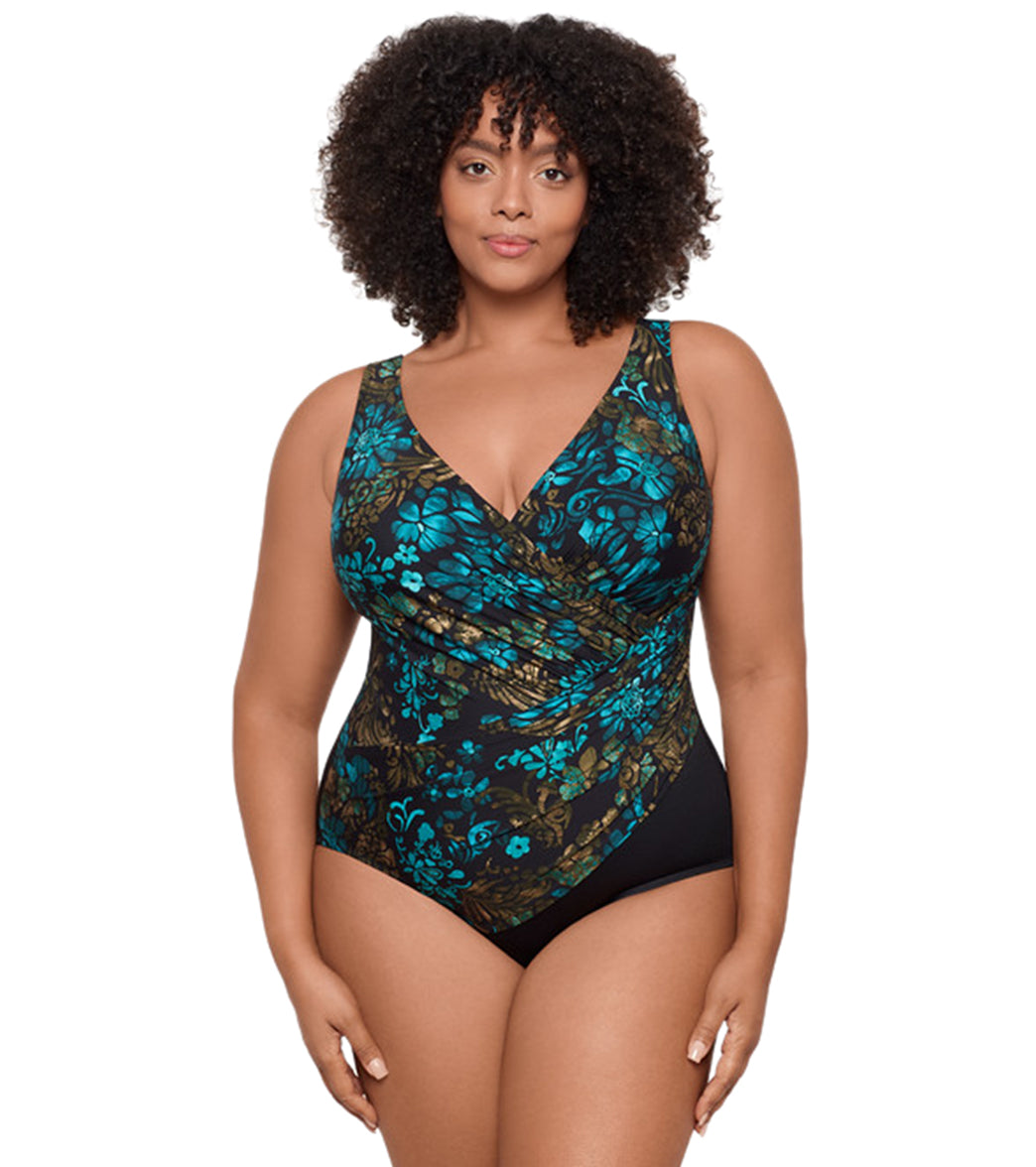 Miraclesuit Plus Women's Plus Size Flor De Mare Oceanus One Piece Swimsuit、mySite、noshort